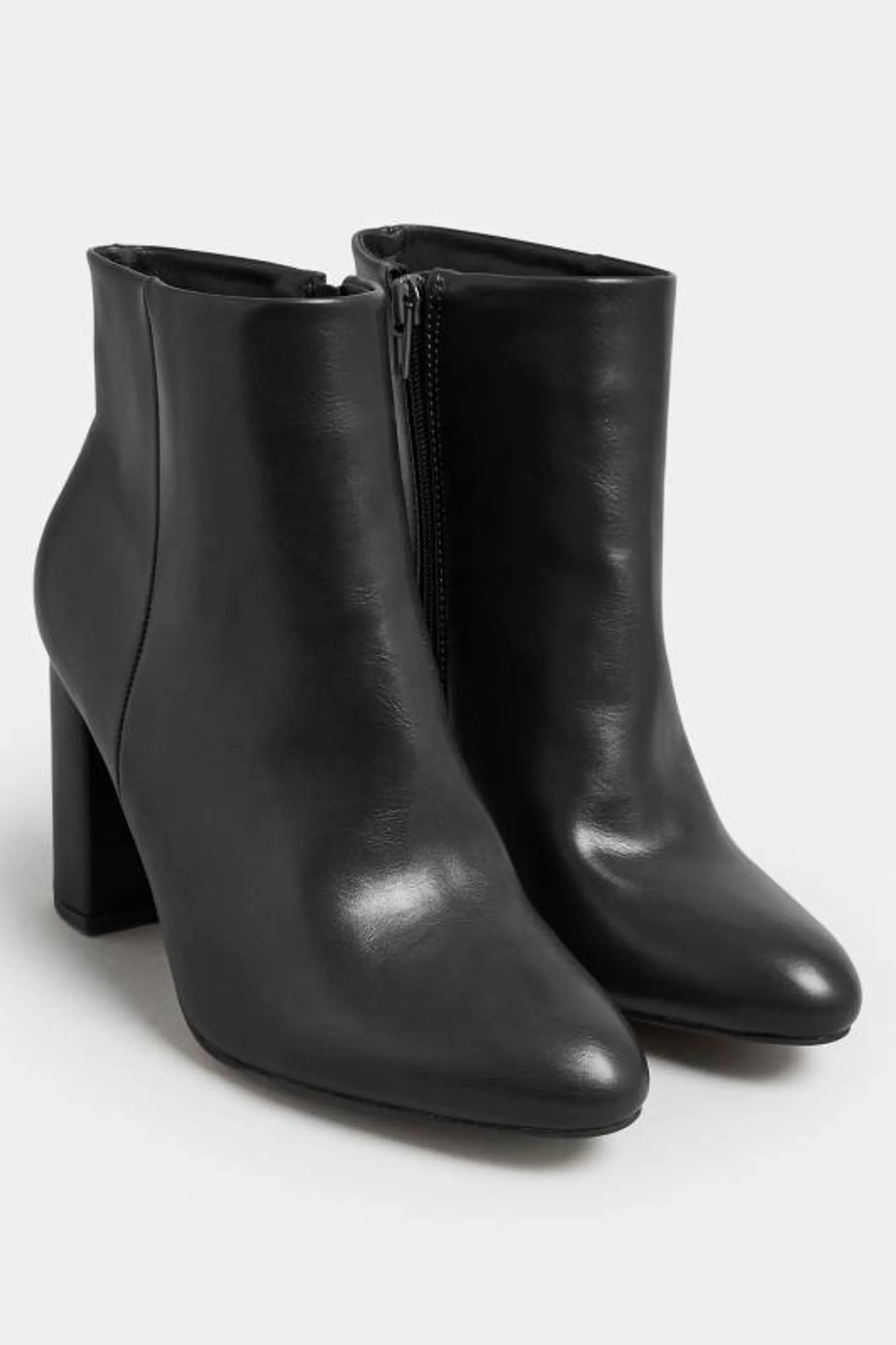 LIMITED COLLECTION Black Heeled Ankle Boots In Extra Wide EEE Fit