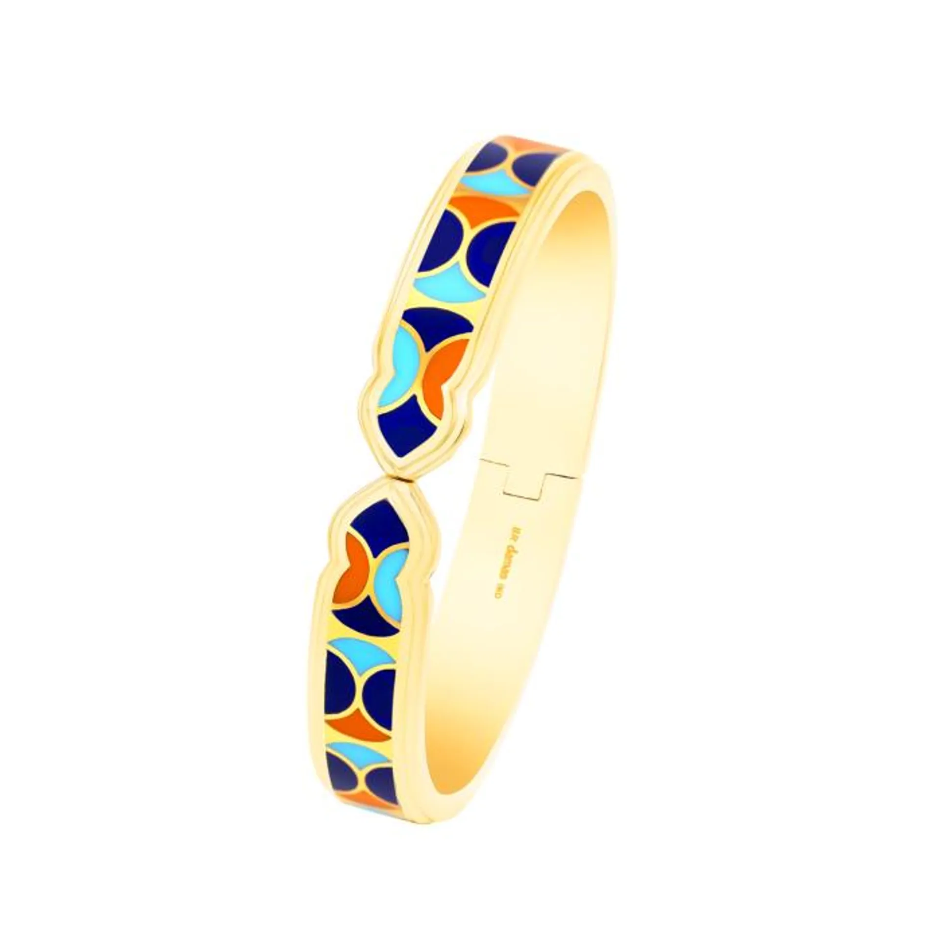 Casablanca Brass Bangle with Unique Multi-colored motif 11mm