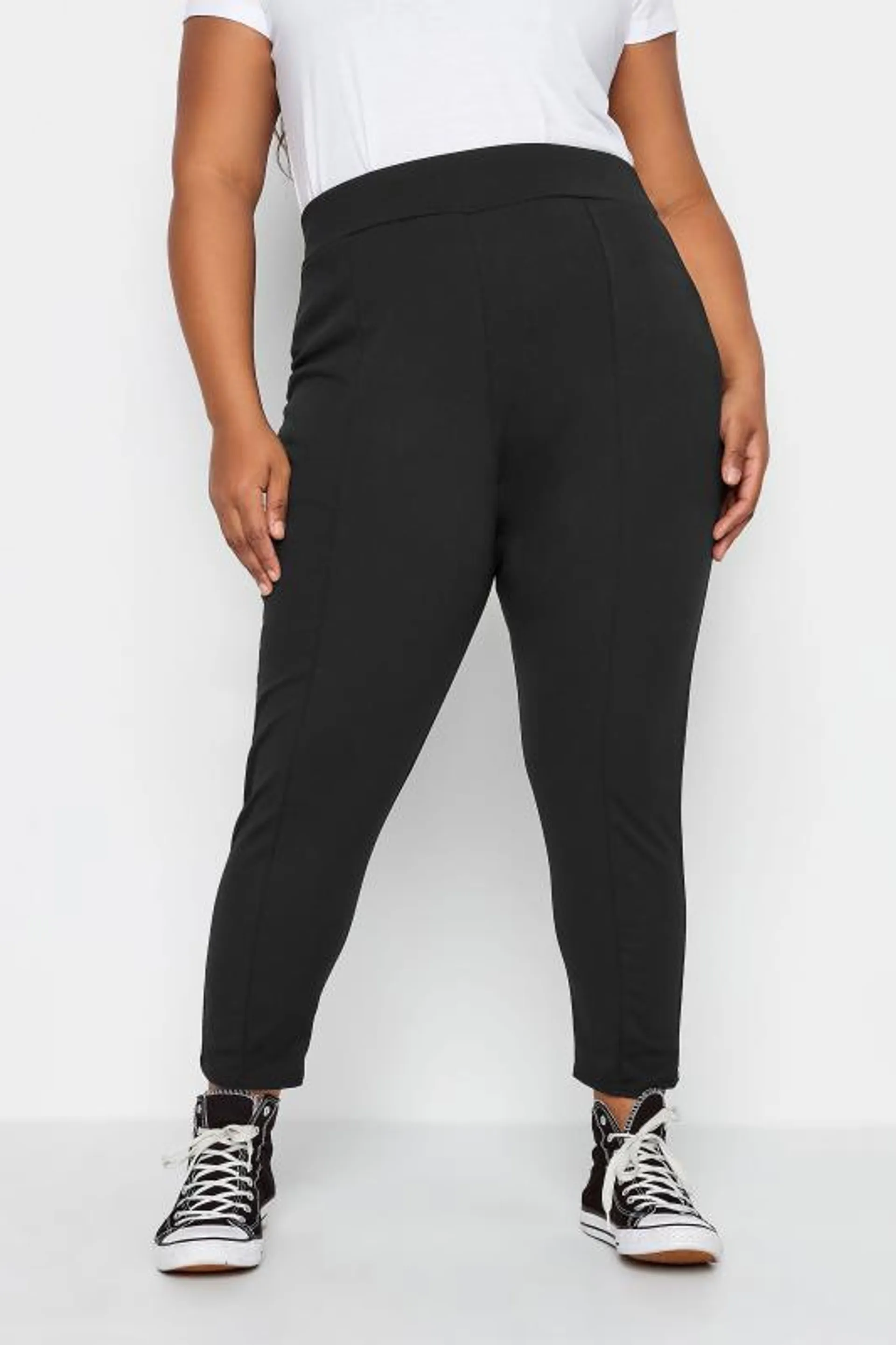 YOURS Curve Black Stretch Tapered Trousers