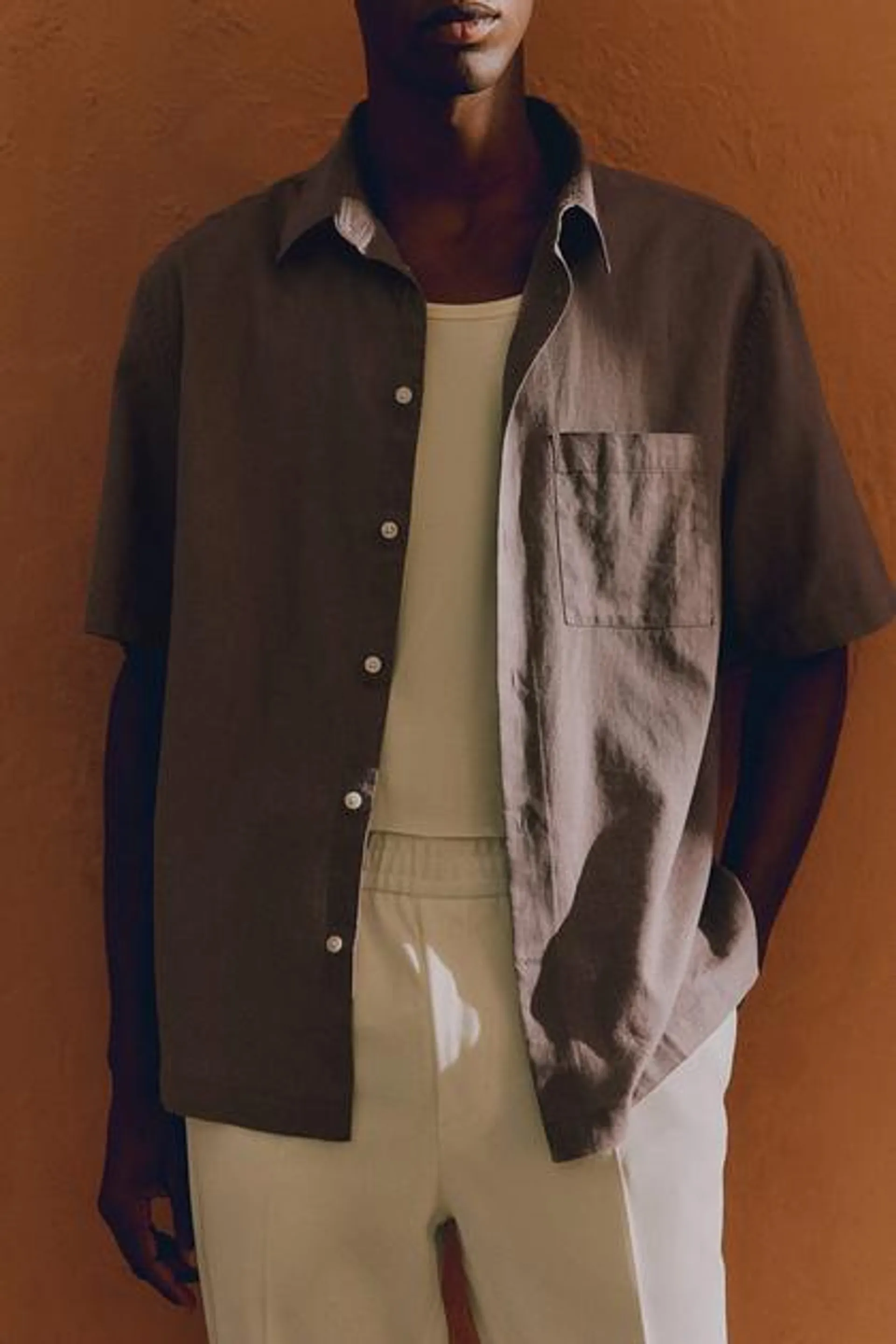 Regular Fit Linen-blend shirt