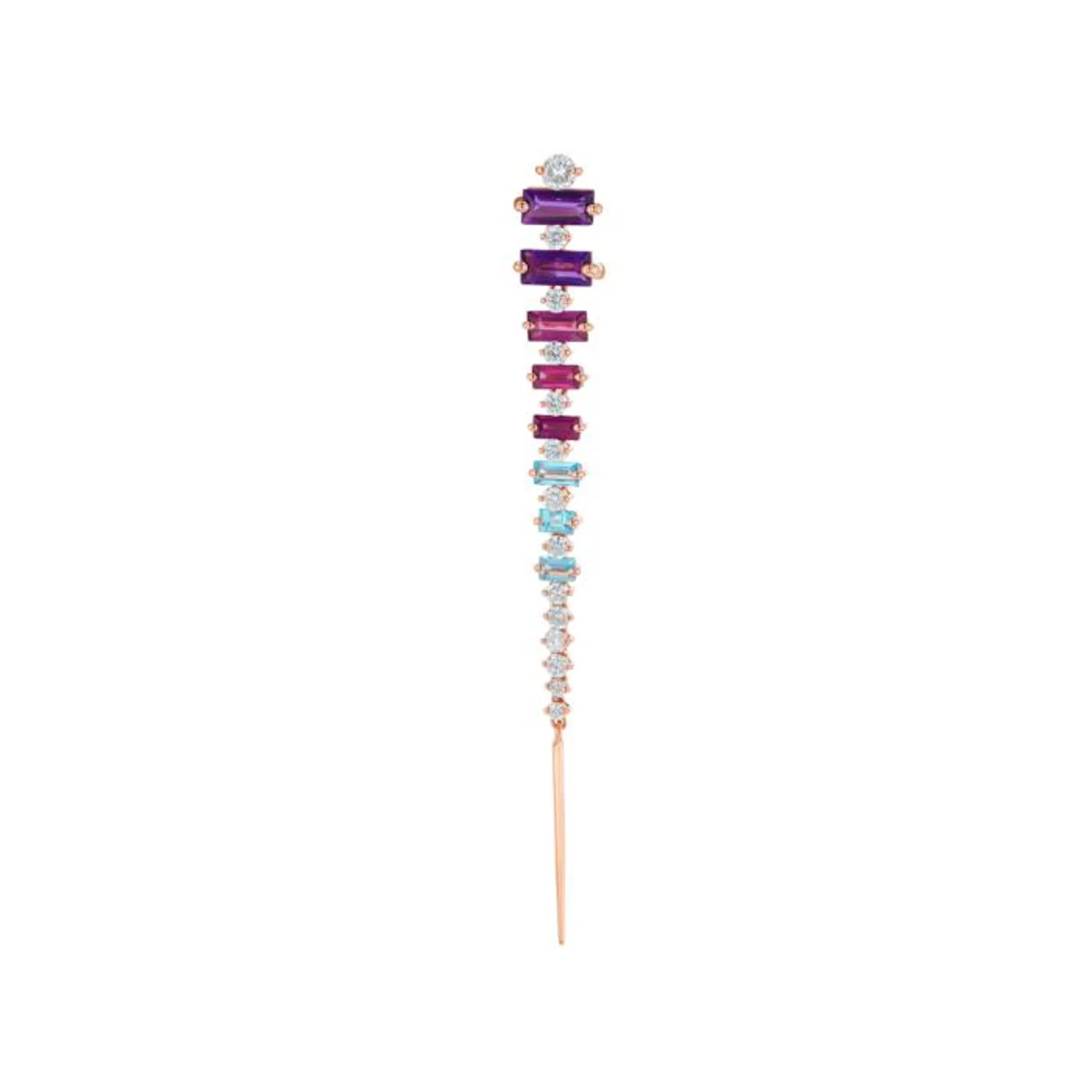 Fireworks Firefly Semi Precious Dangling Earrings in 18K Rose Gold