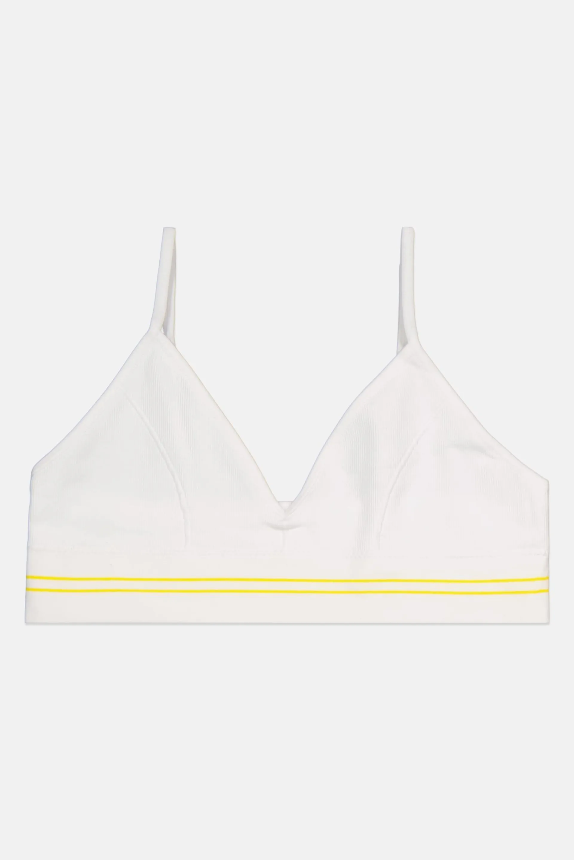 Women Non Padded Wireless Ribbed Bralette, White Combo
