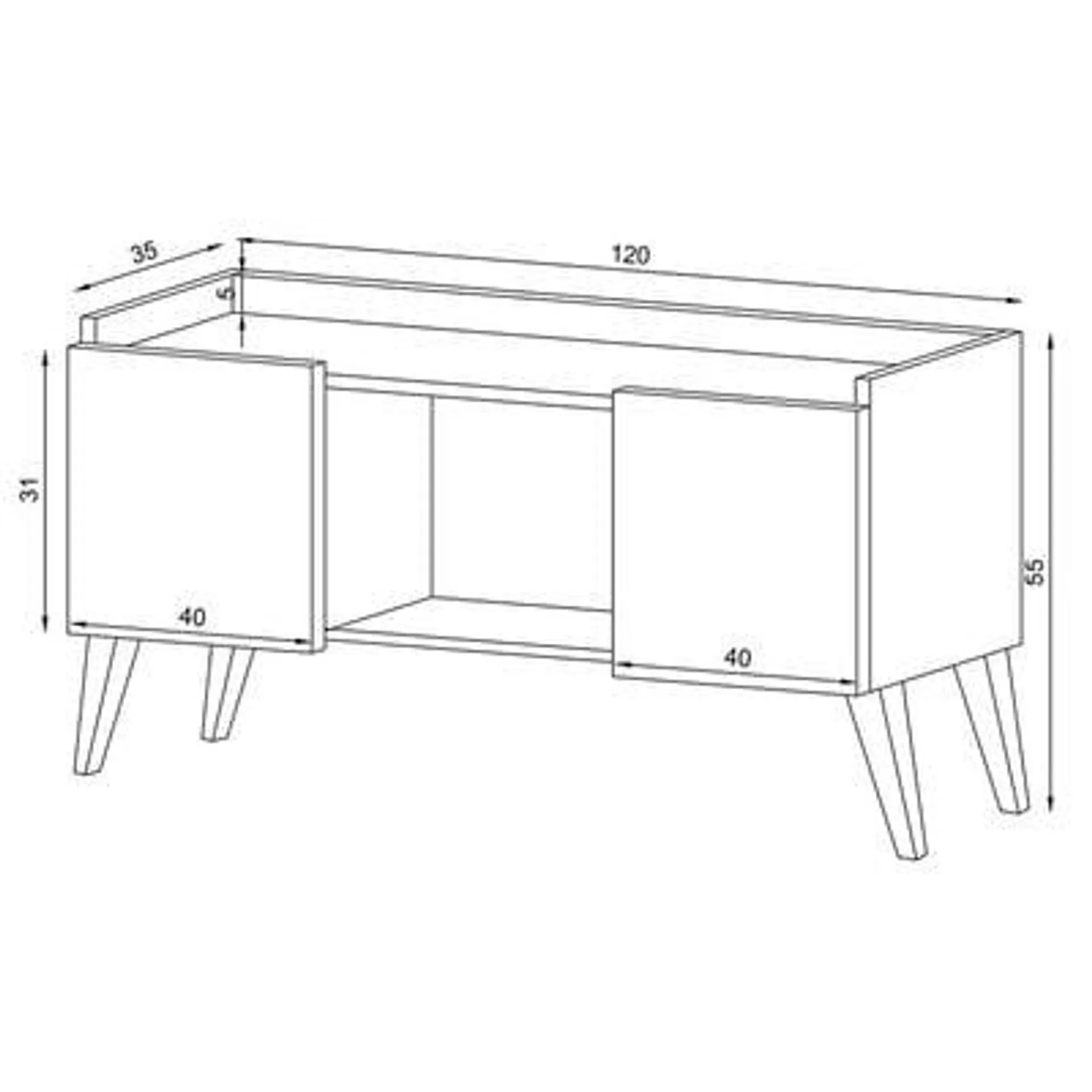 Raki TV Unit for TVs upto 55 Inches with Storage - 1 Year Warranty