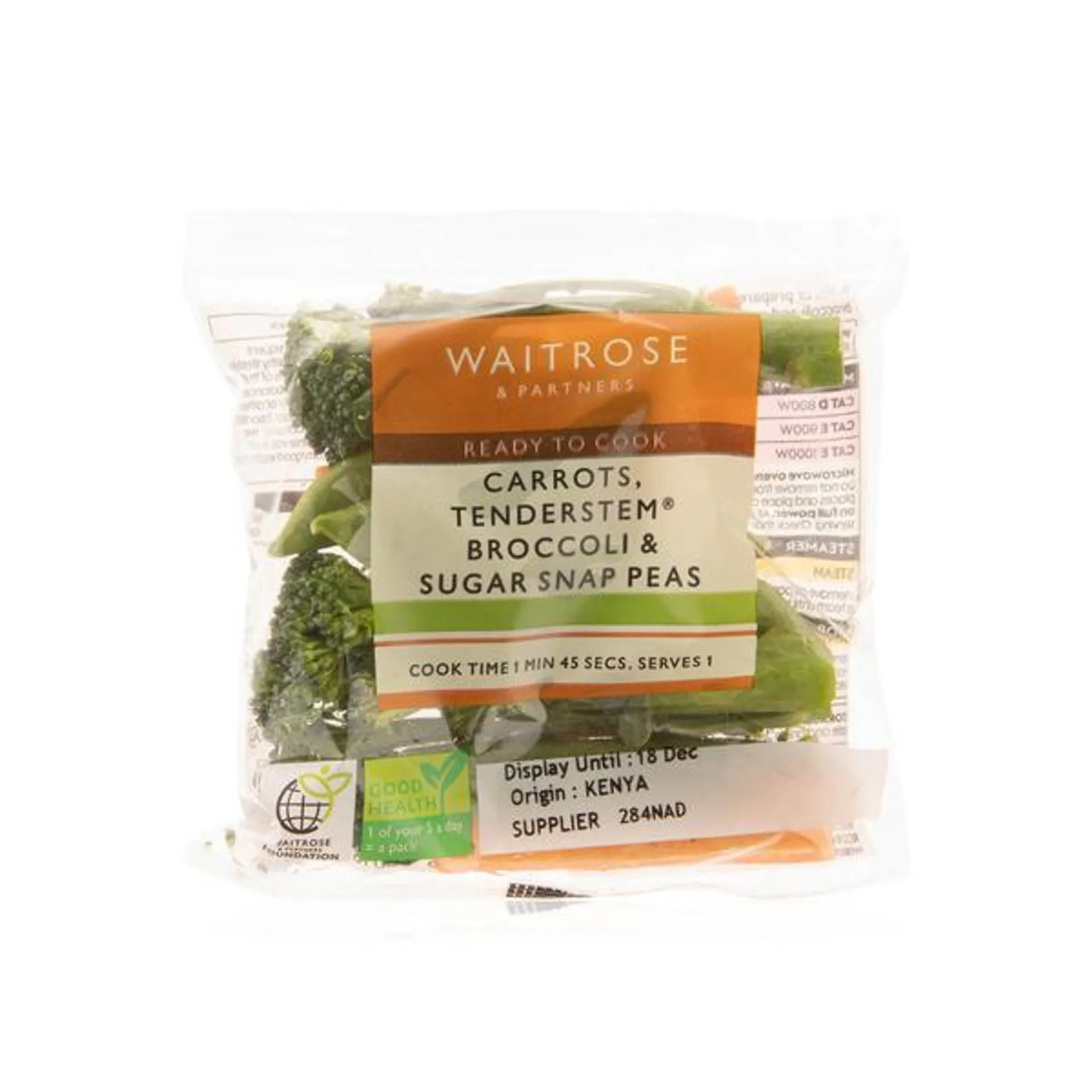 Waitrose Prepared Colourful And Tender Veg Trio 80g