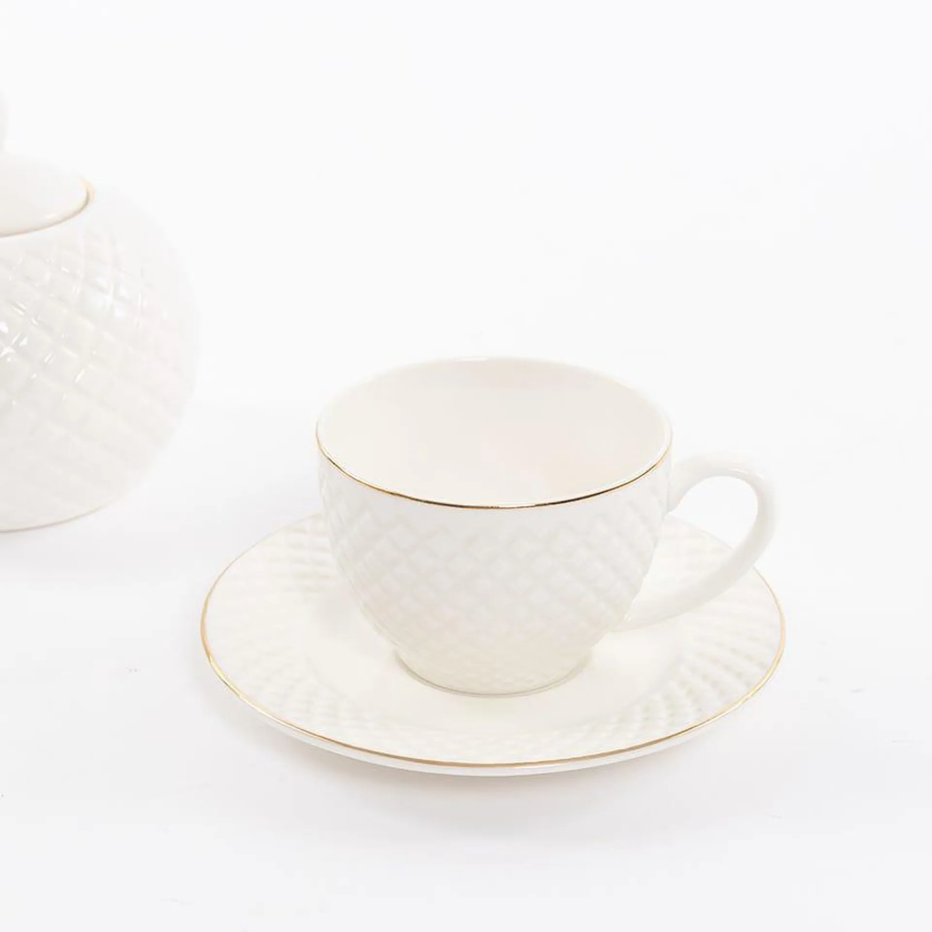 Alba Coffee Cup with Saucer, White - 90ml