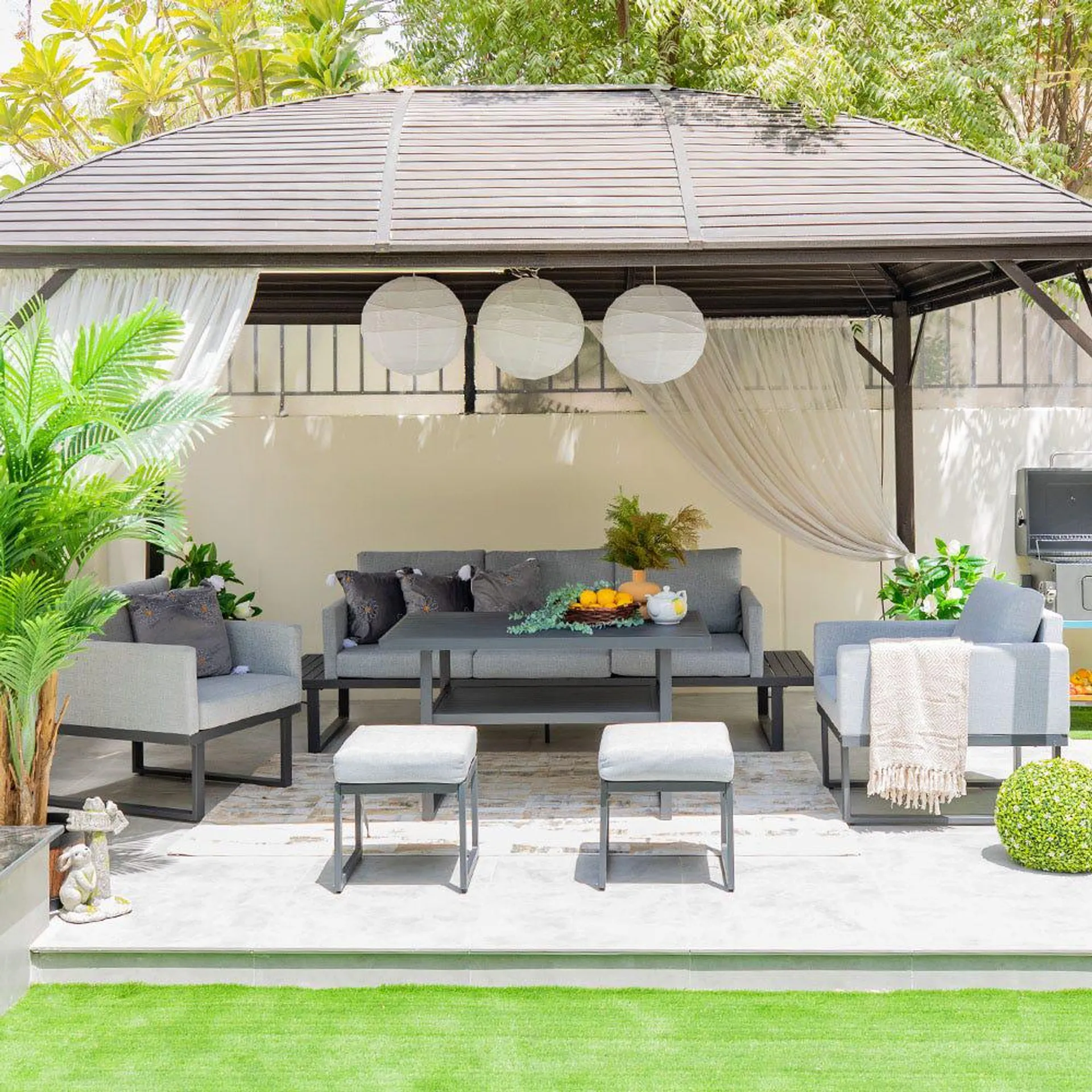 Vertigo 7-Seater Outdoor Sofa cum Dining Set