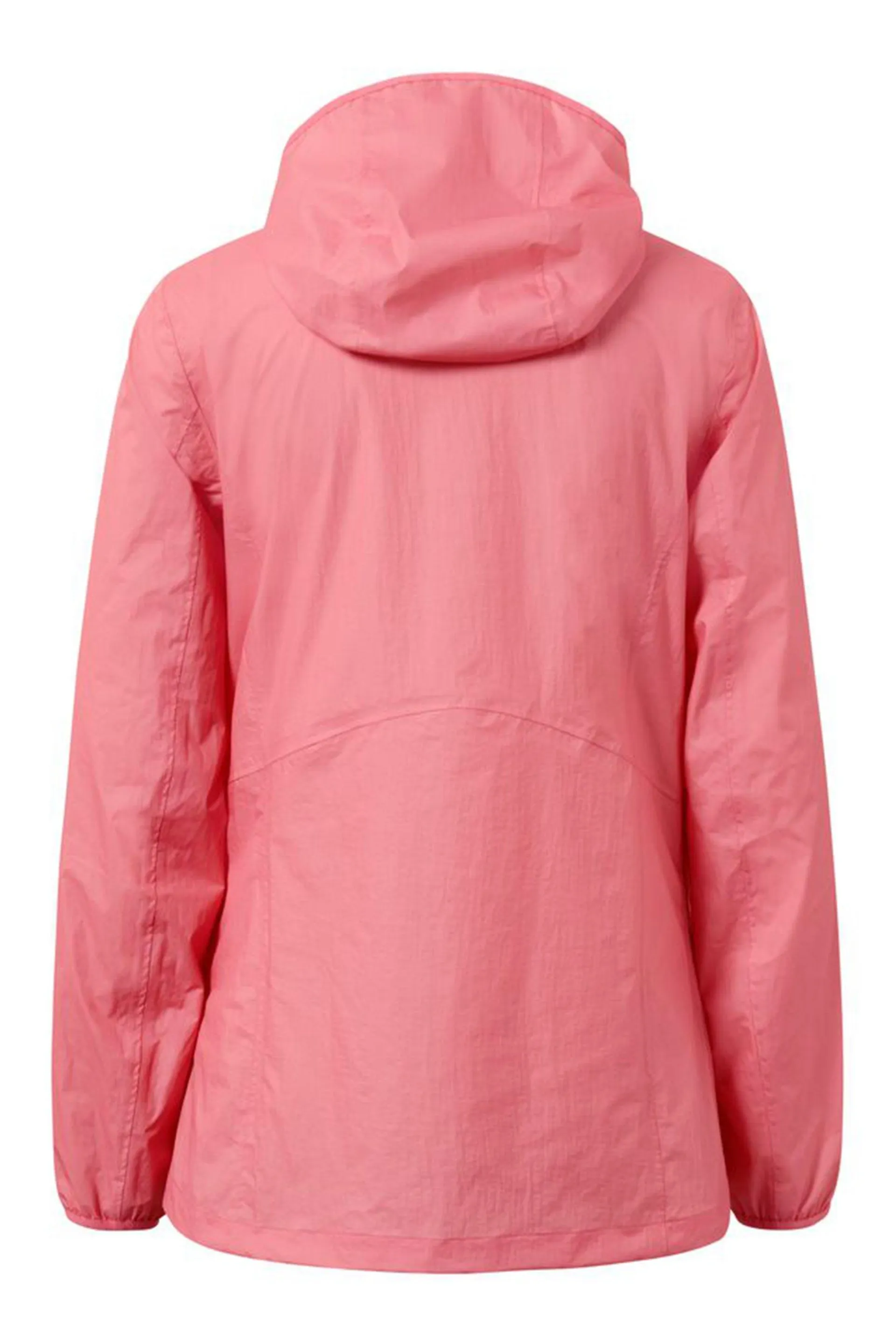 Women Plain Hooded Wind Breaker Jacket, Pink