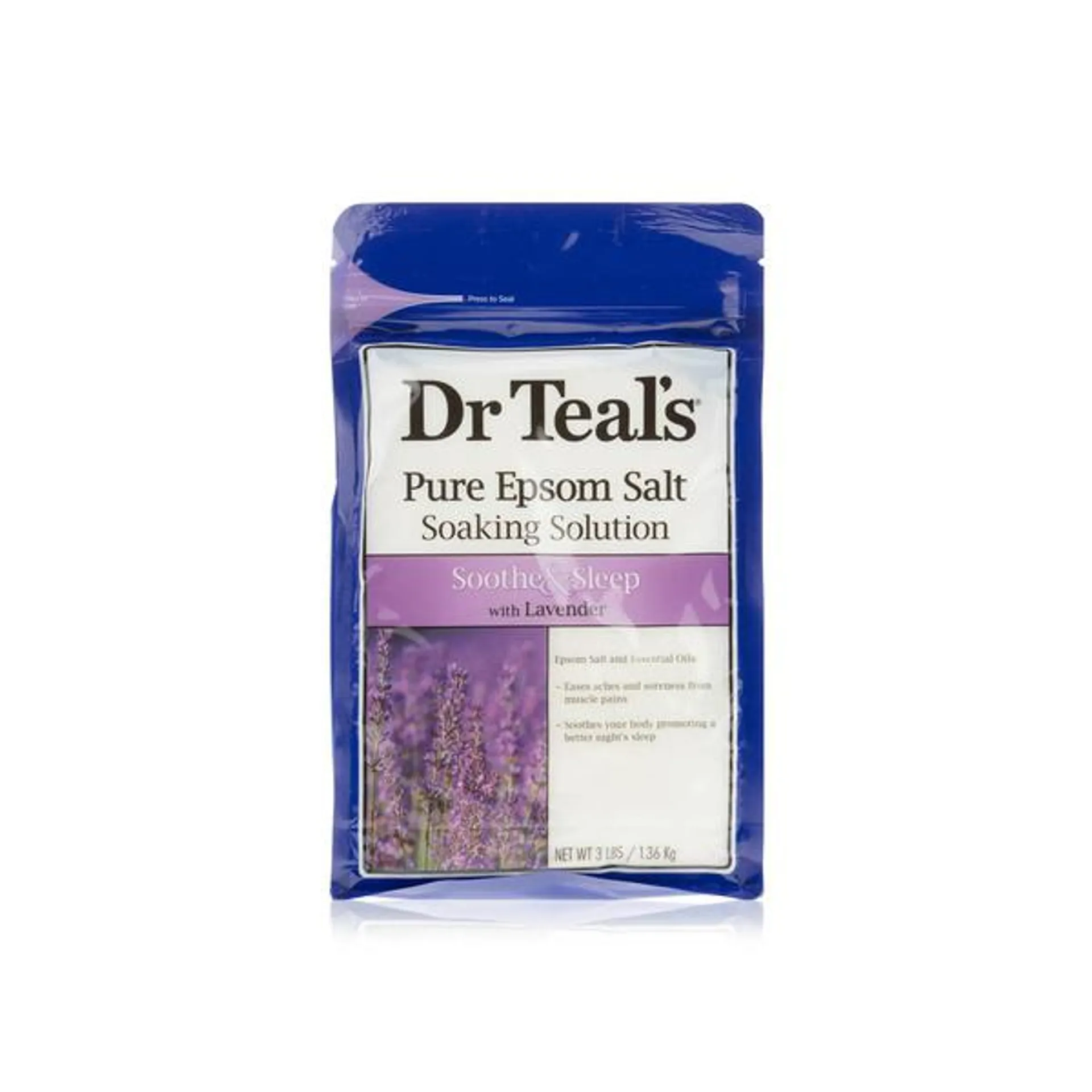 Dr Teal's pure epsom bath salt soothe and sleep with lavender 1.36kg