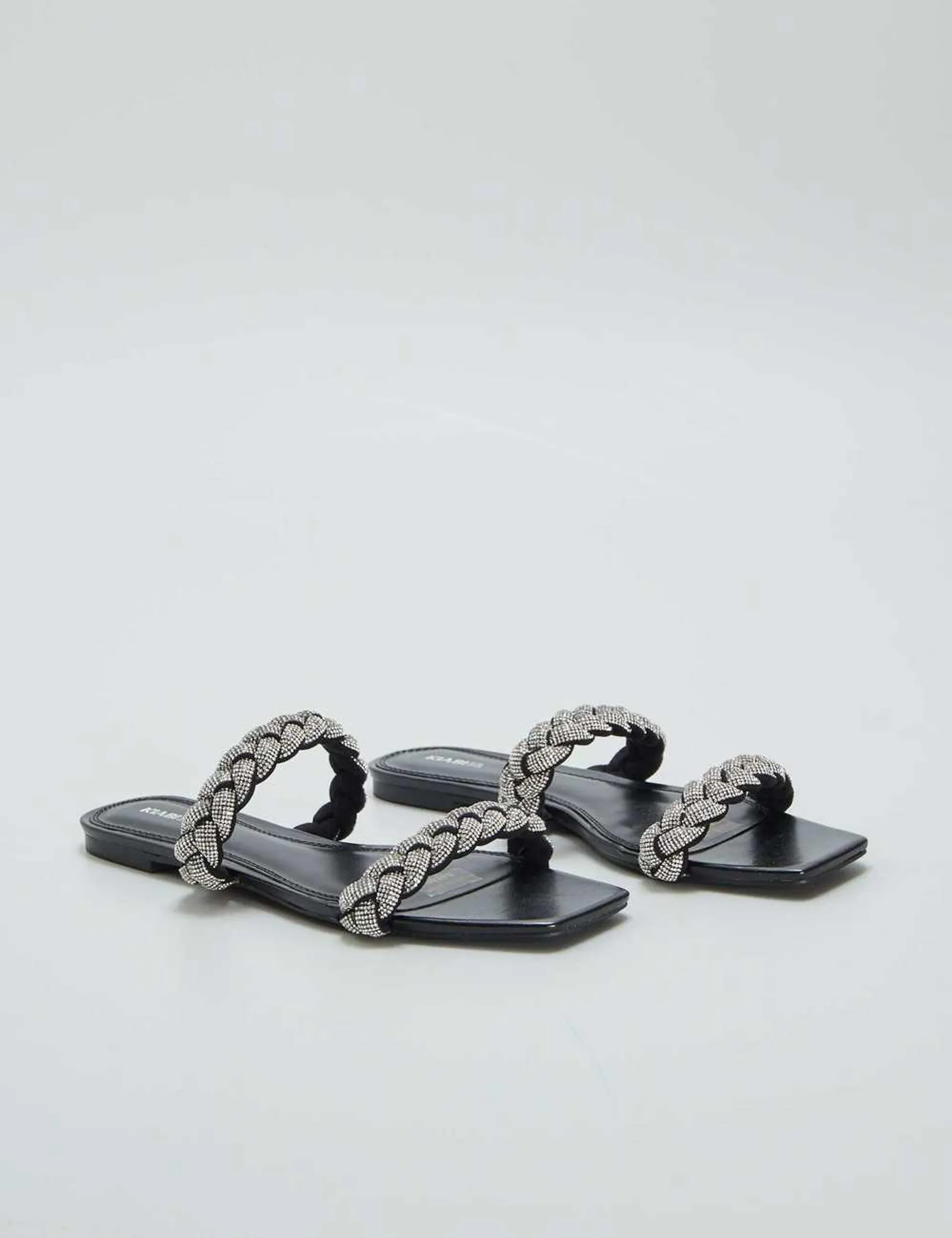 Diamanté flat sandals