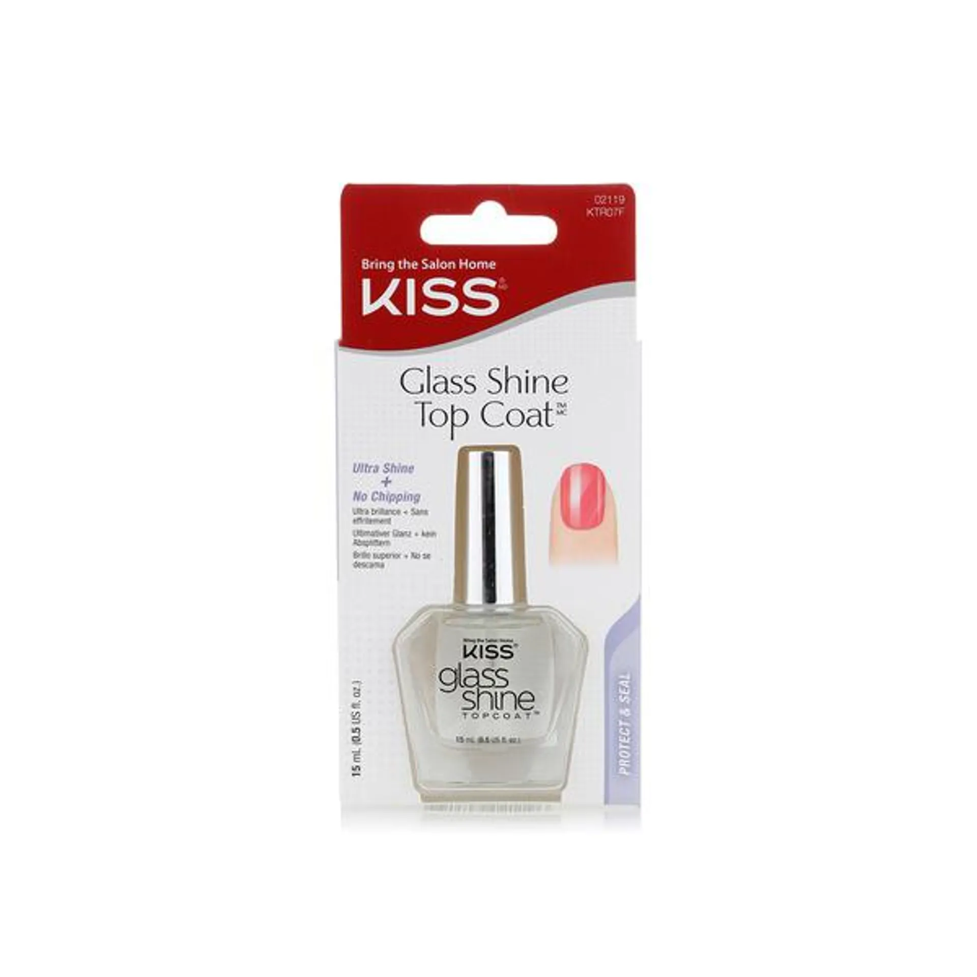 Kiss glass shine top coat 15ml