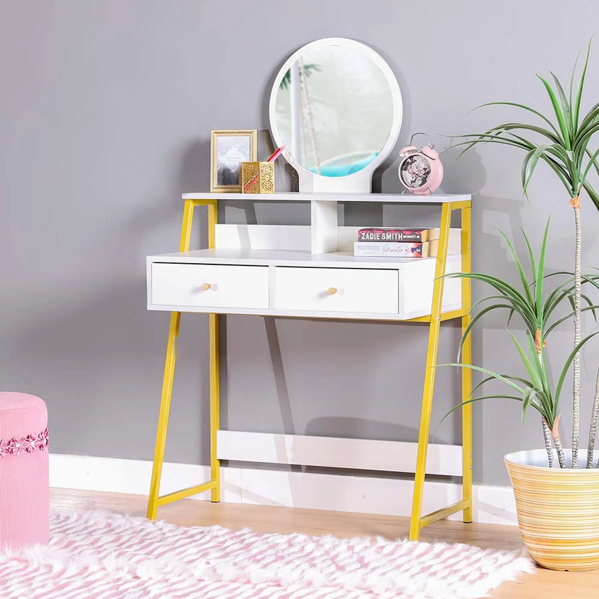 Placida Dresser Table - White / Golden