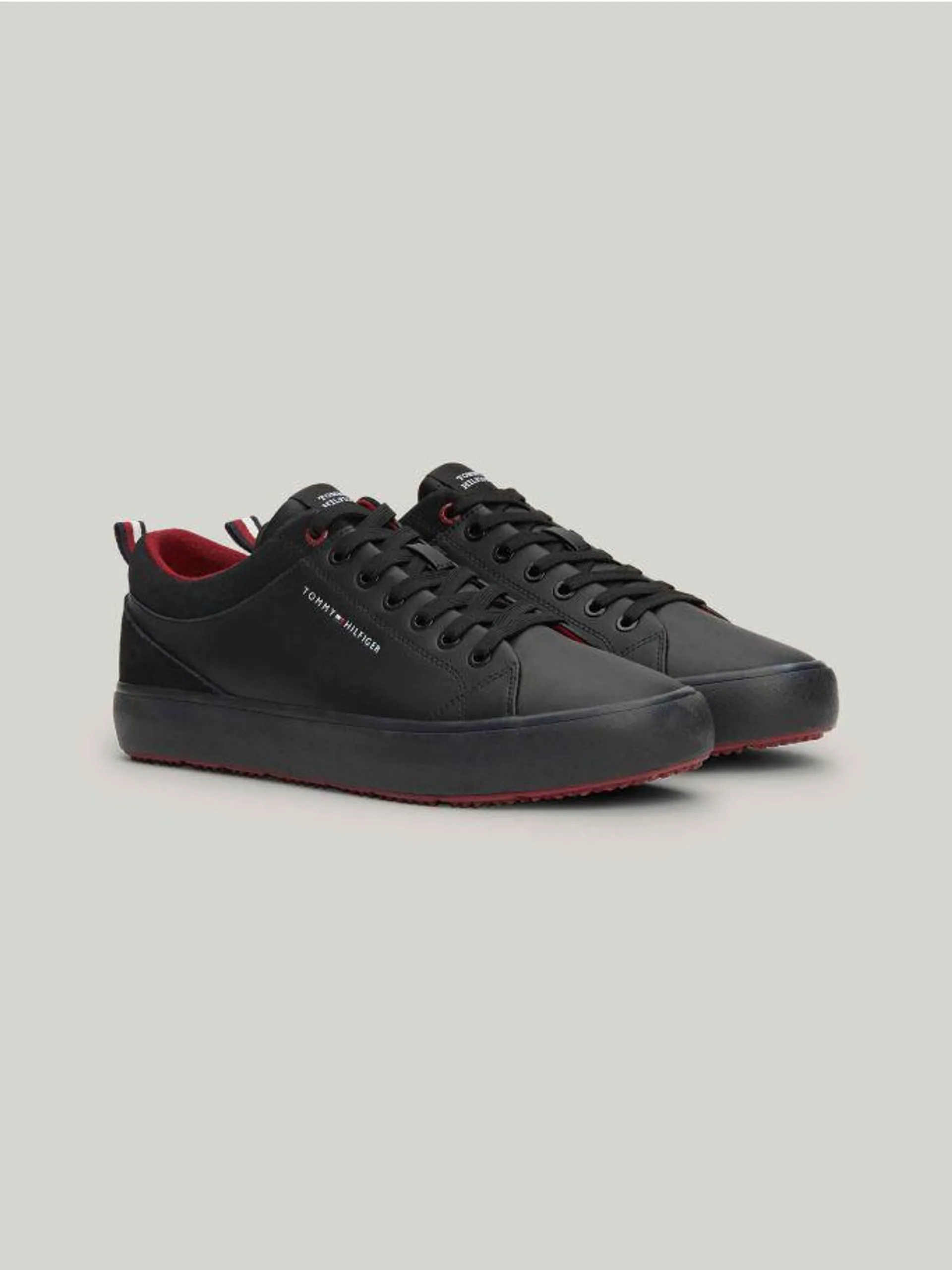 Leather Lace-Up Cleat Trainers