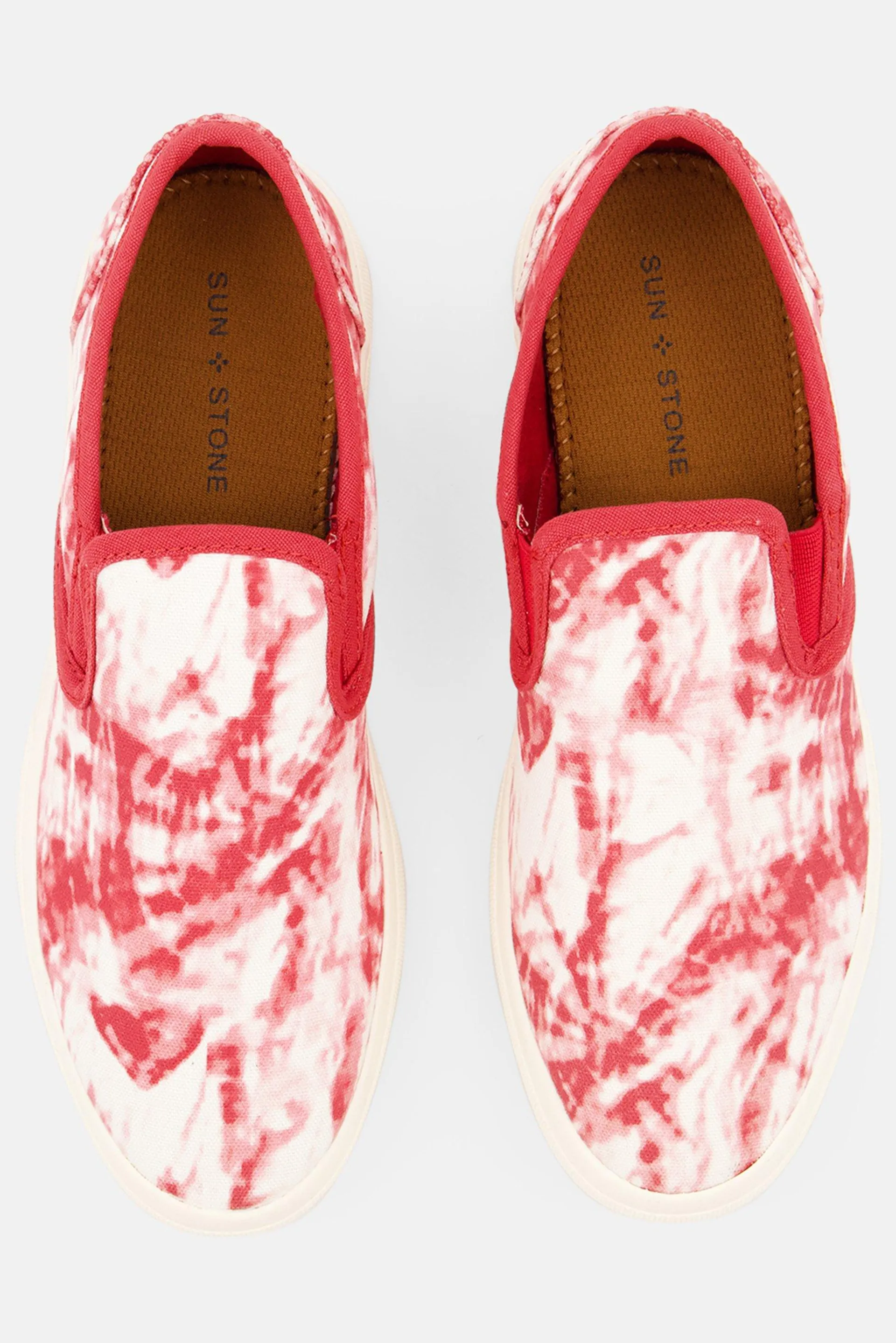 Men Slip On Tie Dye Casual Shoes, Red Combo