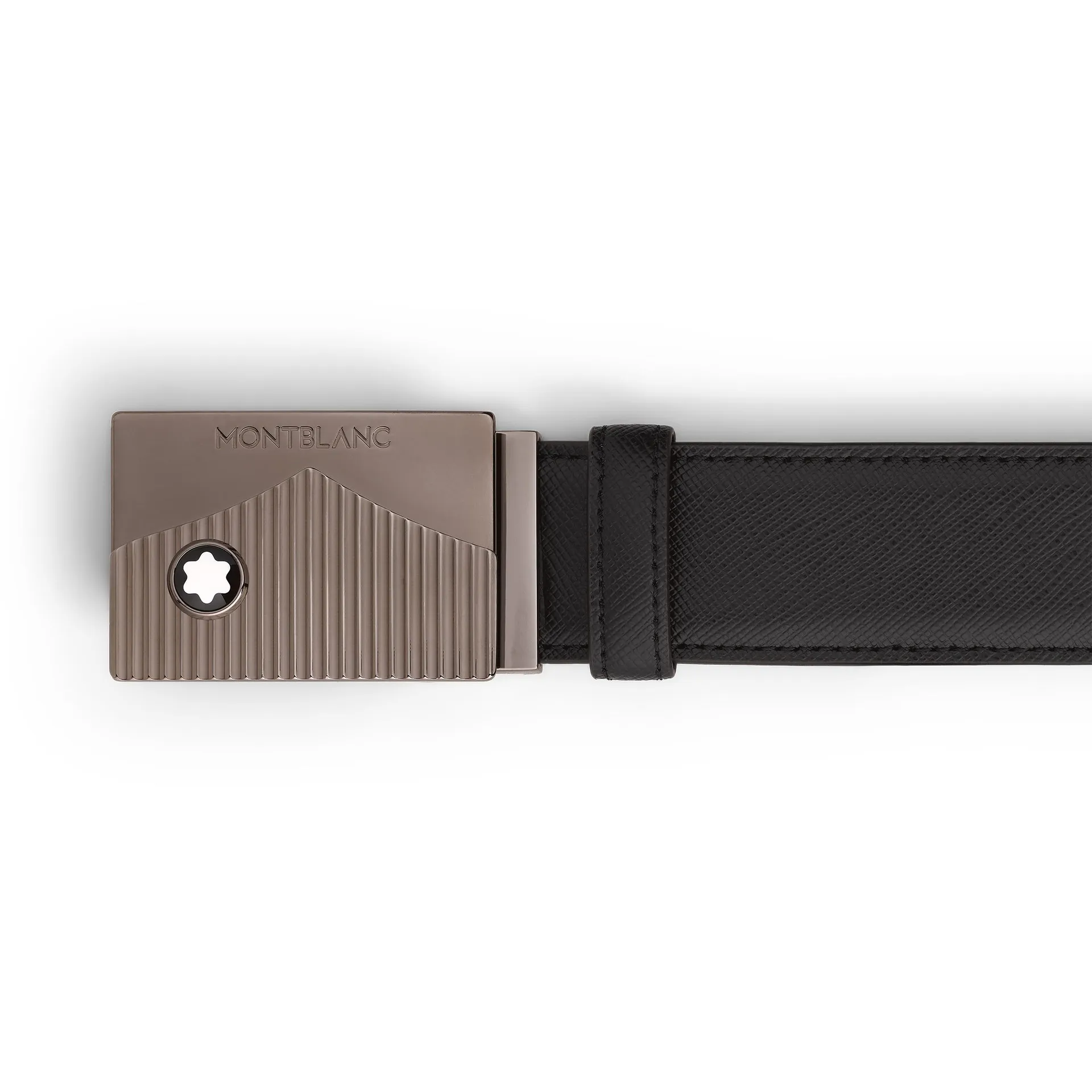 Black 35 mm leather belt