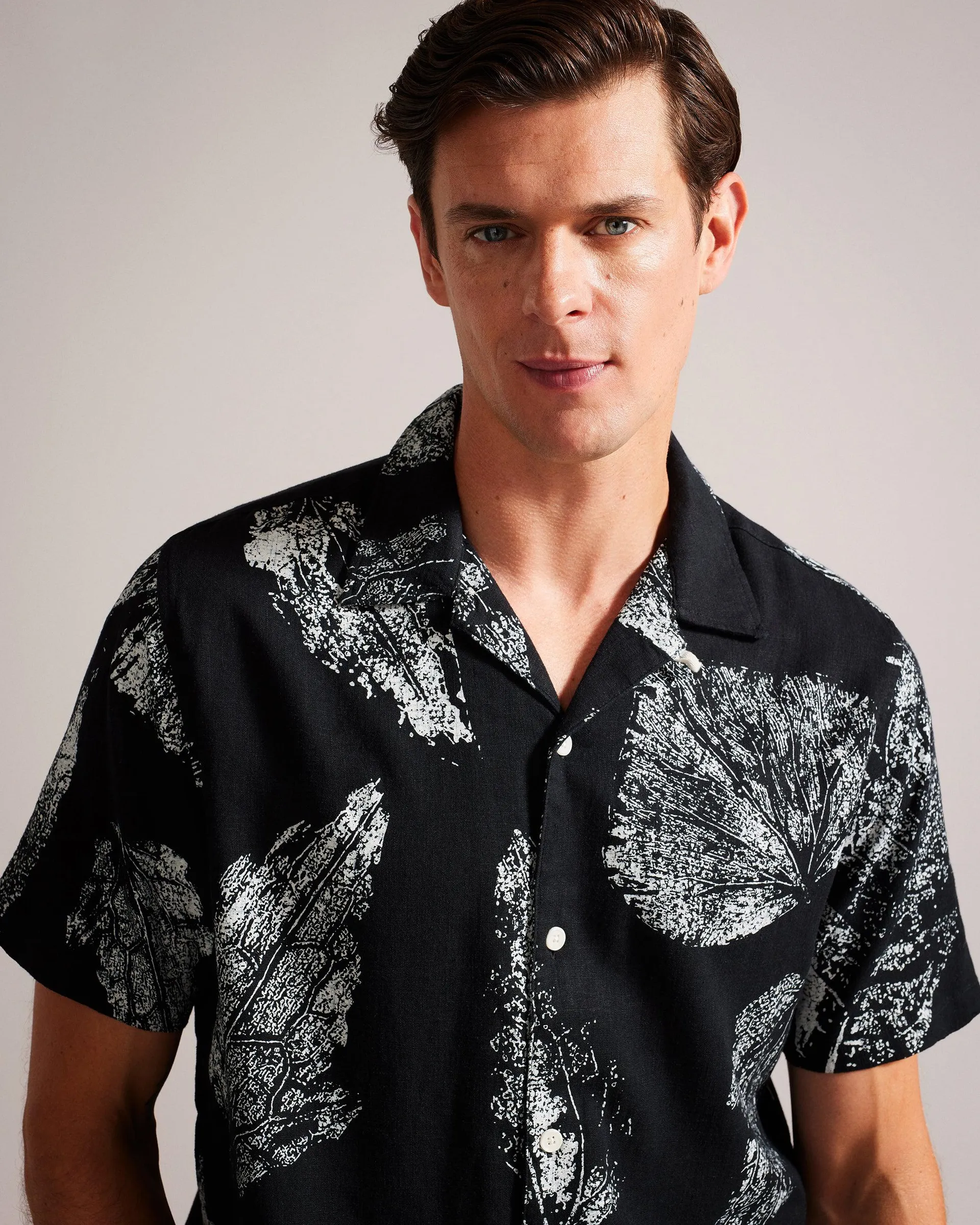 Photographic Leaf Print Shirt