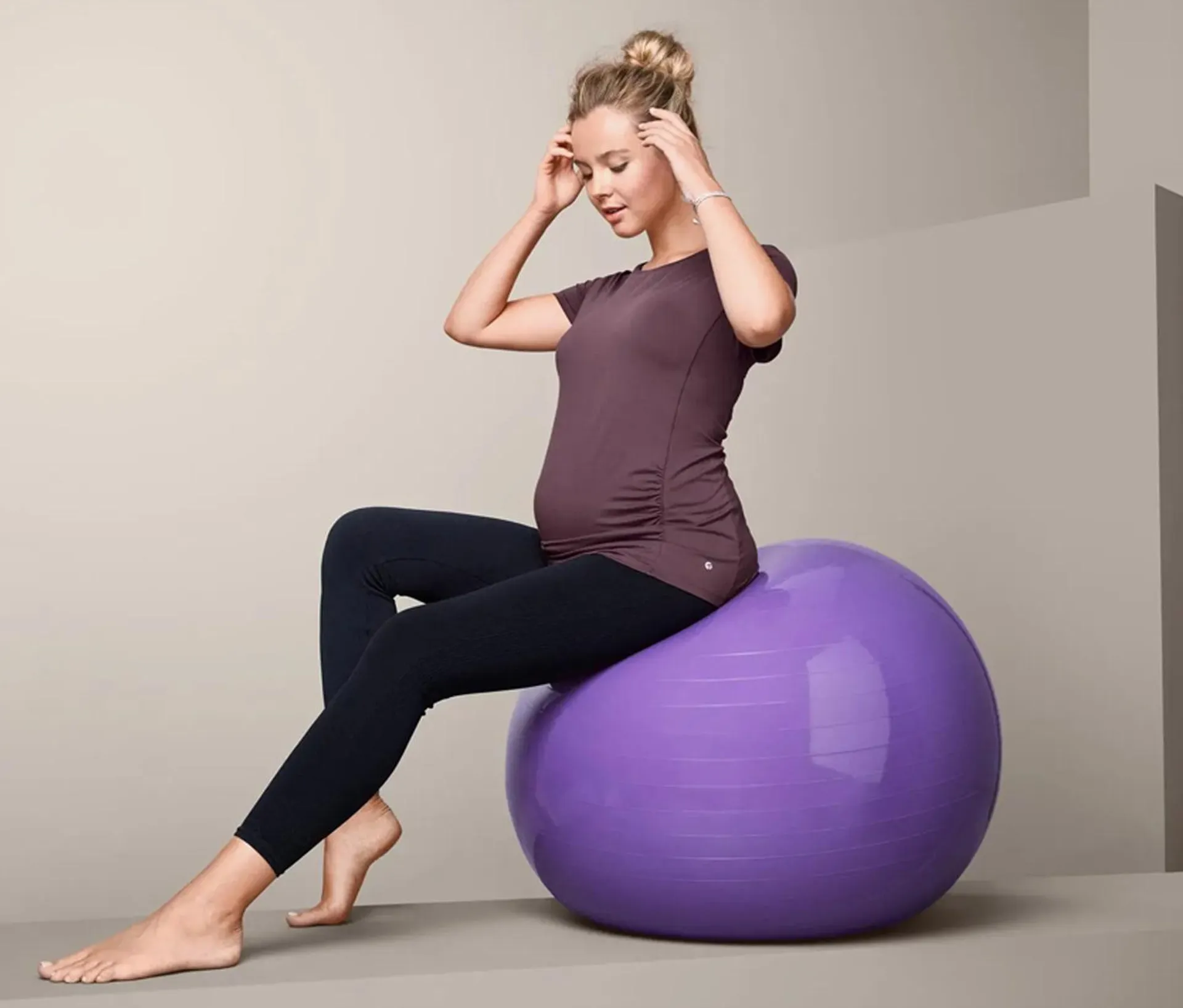 Maternity Sports Top, Plum