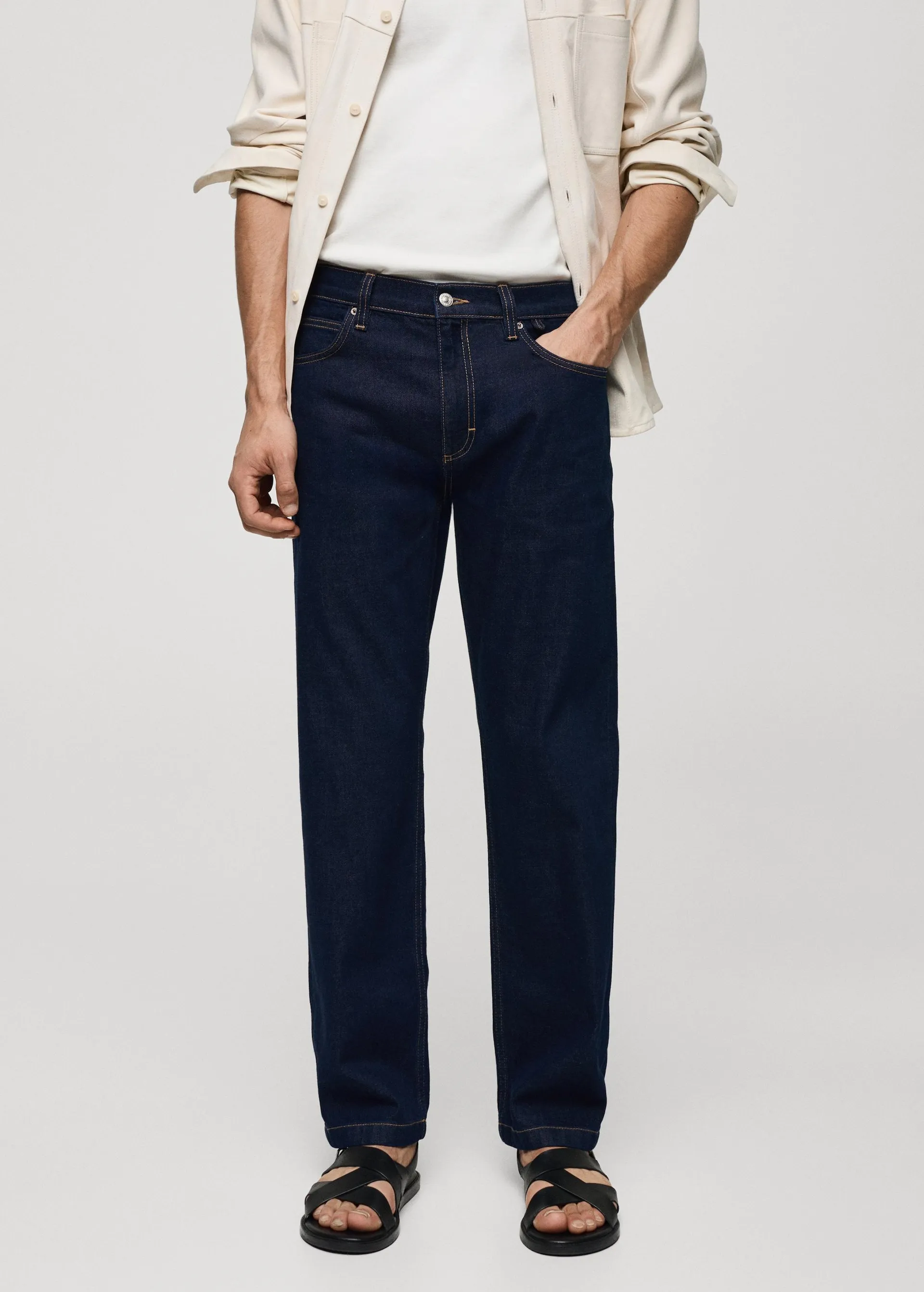 Relaxed-fit dark wash jeans