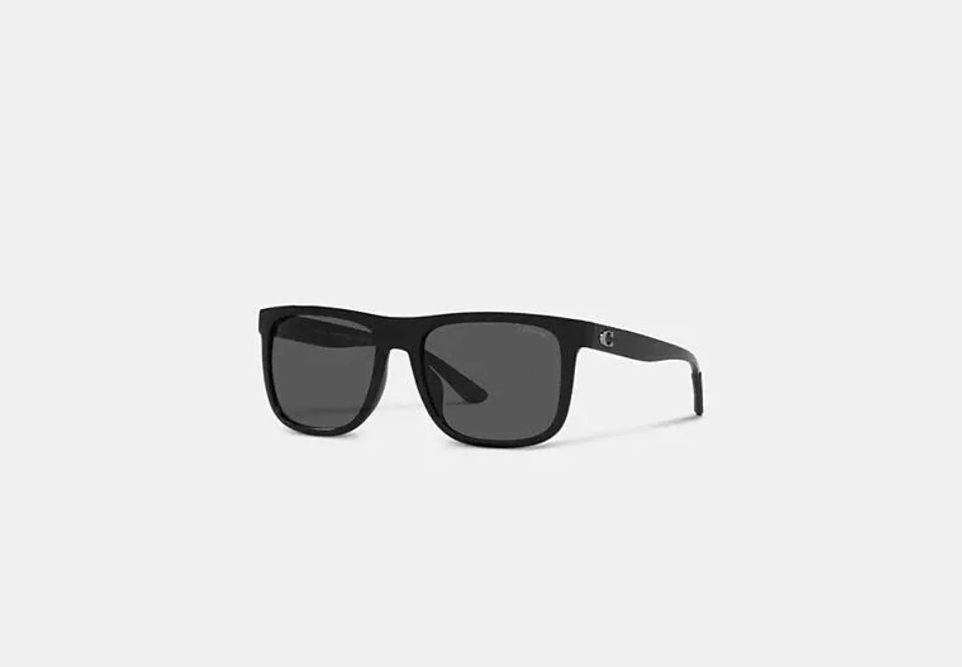 Beveled Signature Flat Top Square Sunglasses