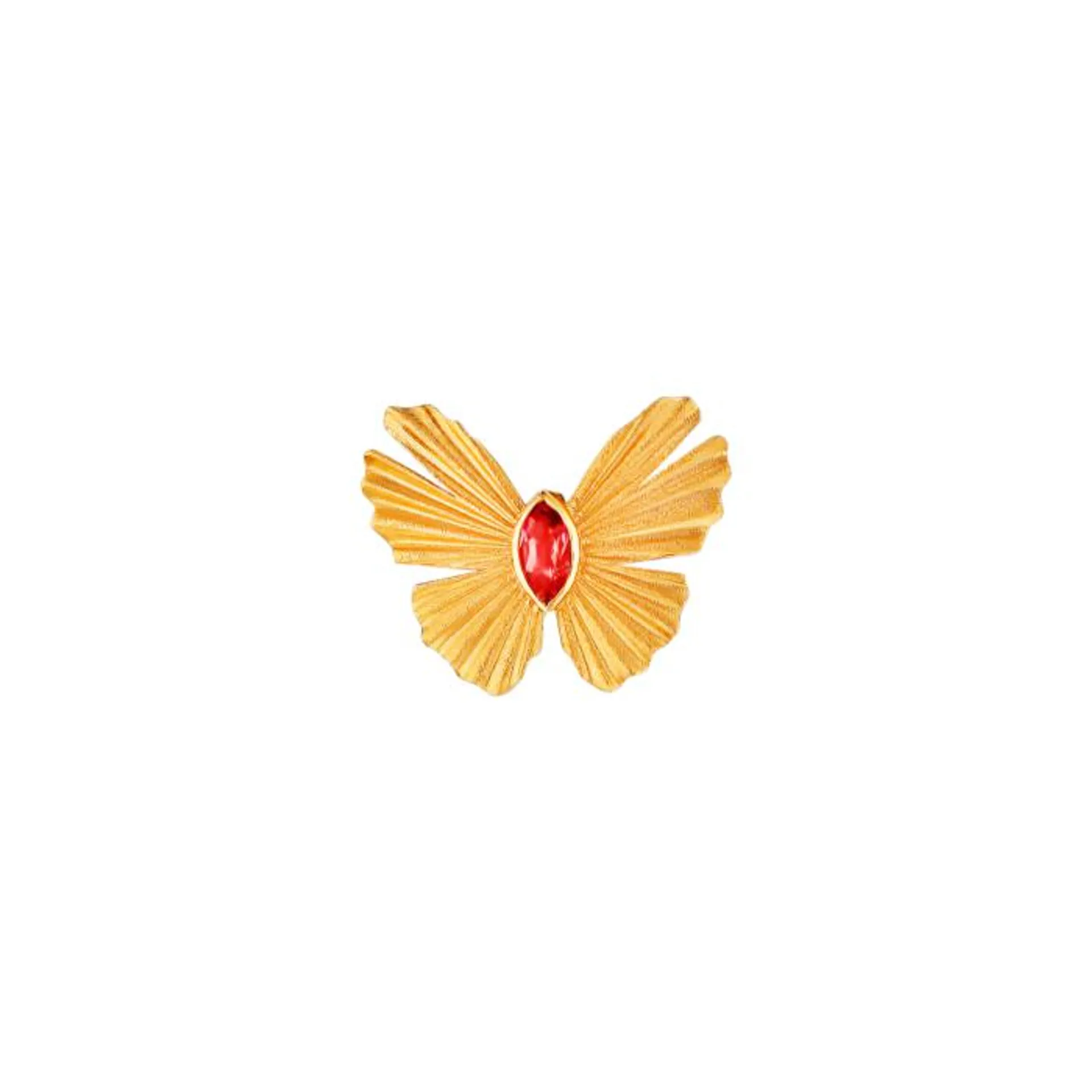 Farfasha Sunkiss Butterfly Stud Earrings in 18K Yellow Gold With Pink Tourmaline