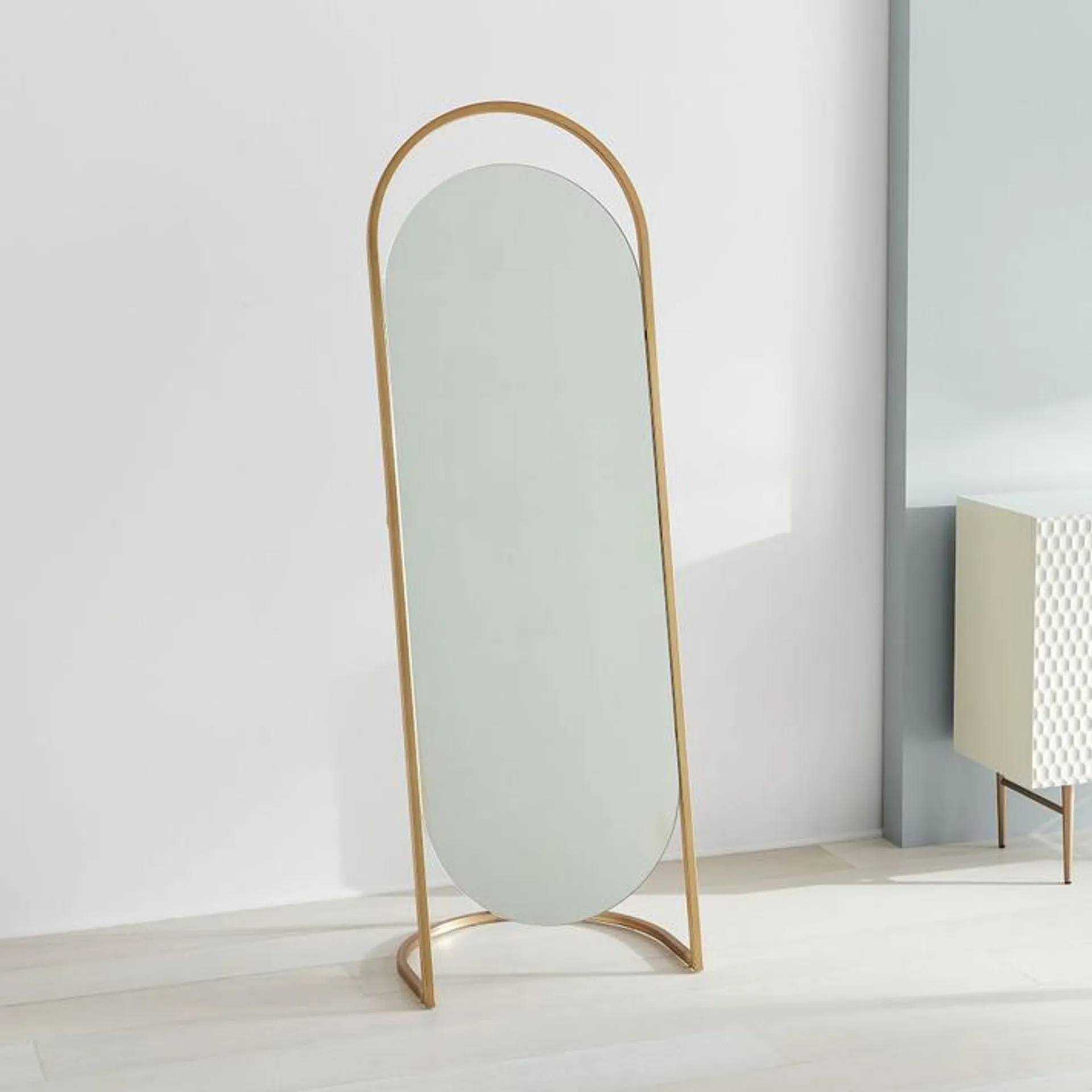 Folded Ellipse Standing Mirror