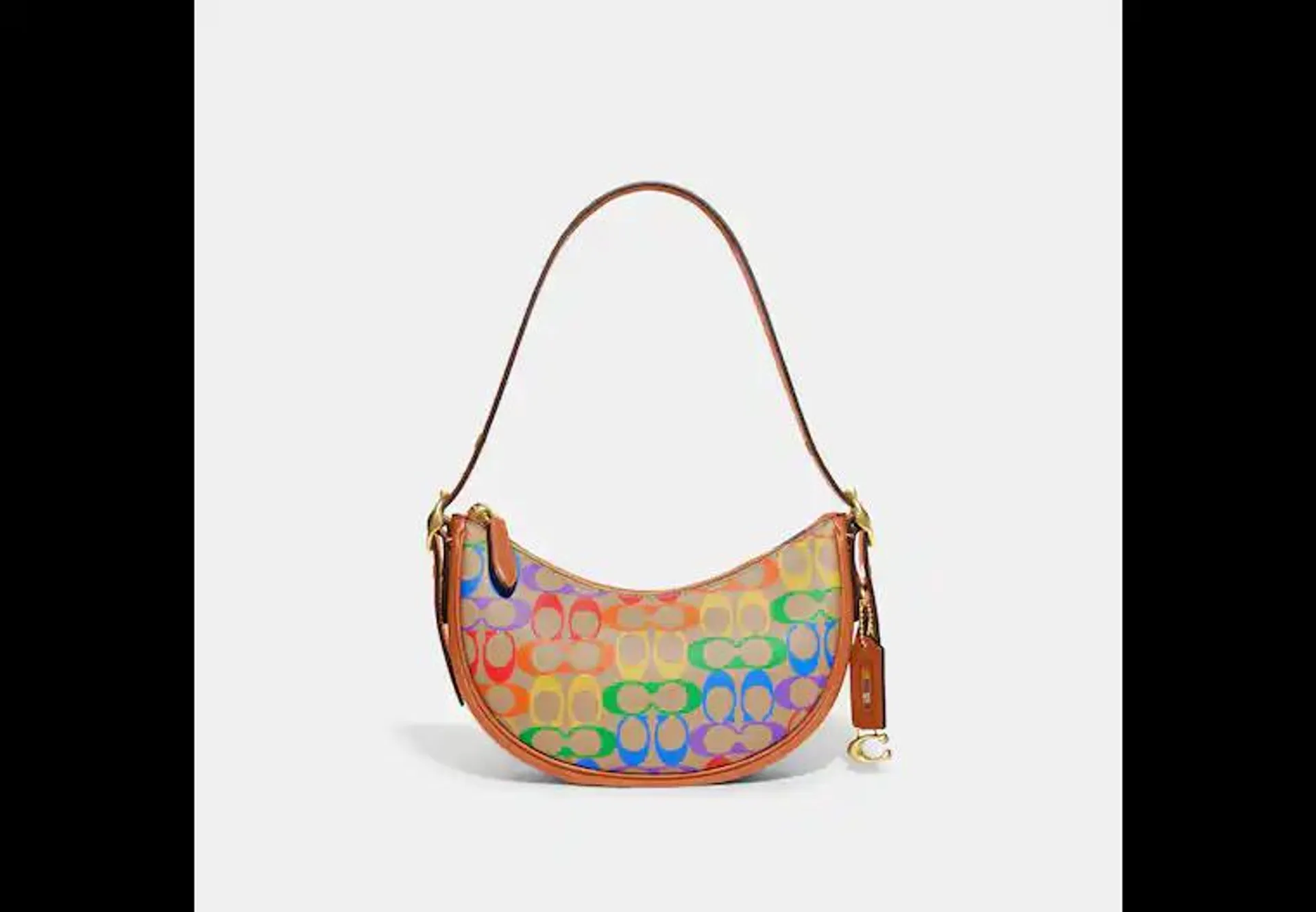 Luna Shoulder Bag In Rainbow Signature Canvas