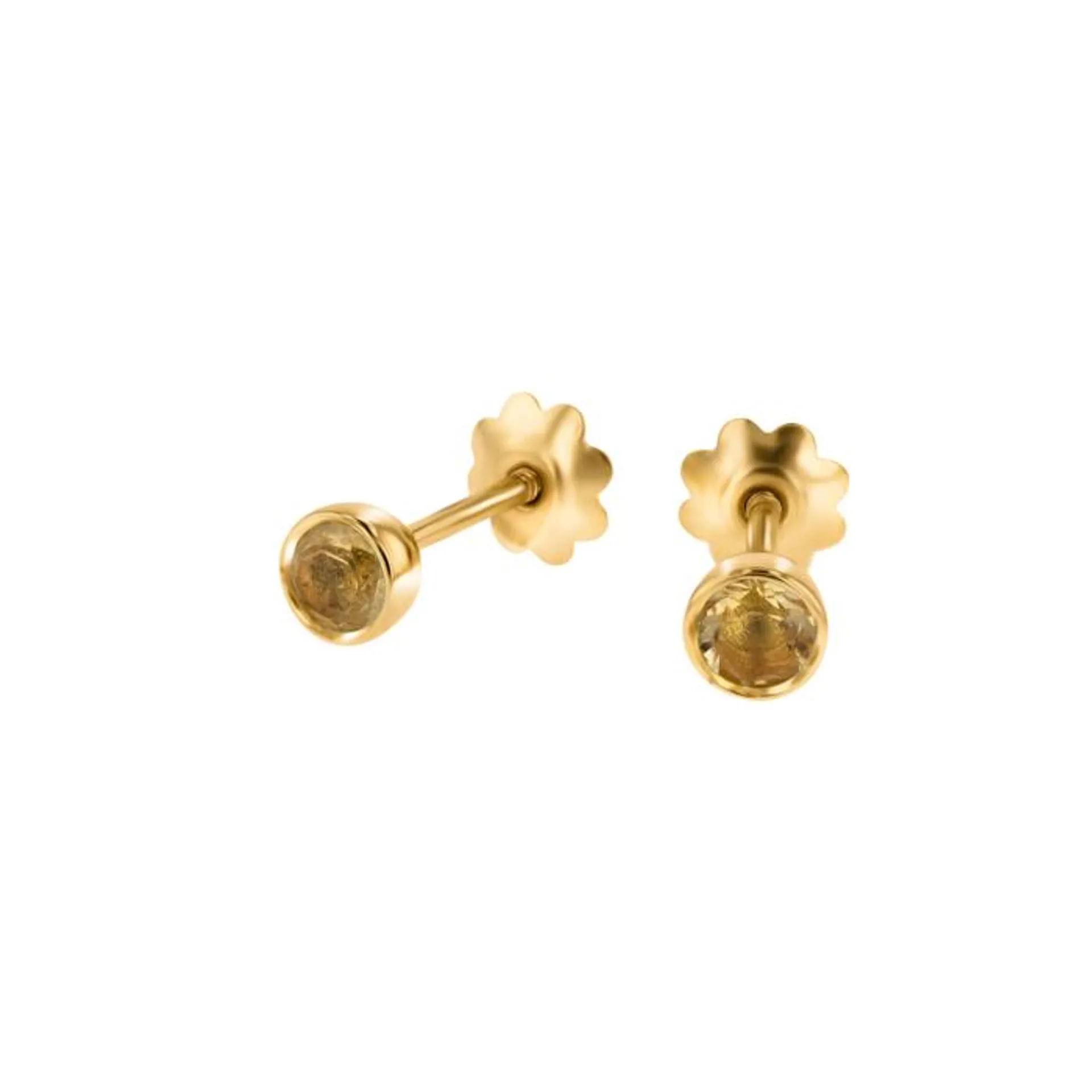 Children's Jewellery Ara Citrine November Birthstone Earrings