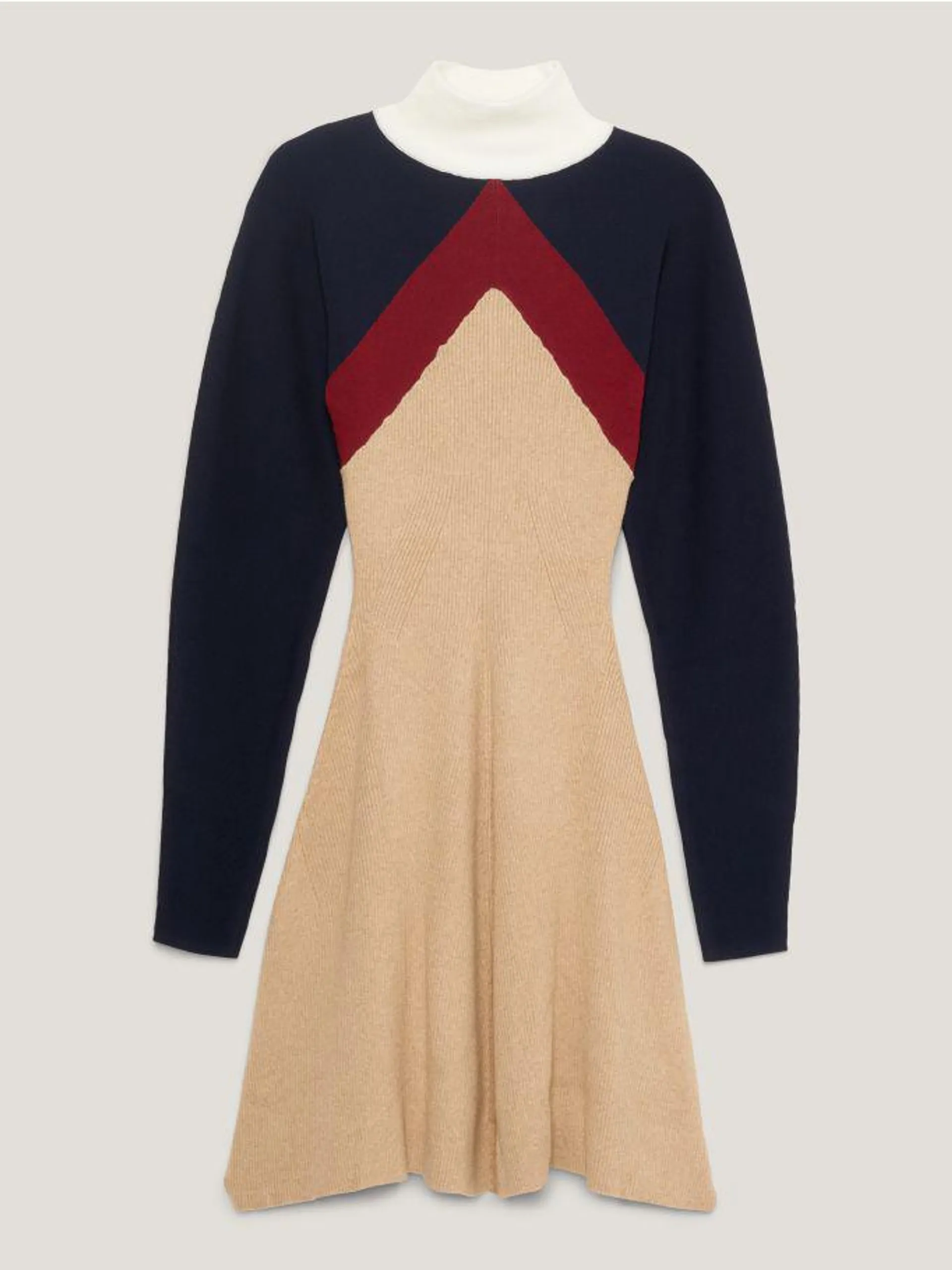 Argyle Fitted Sweater Dress