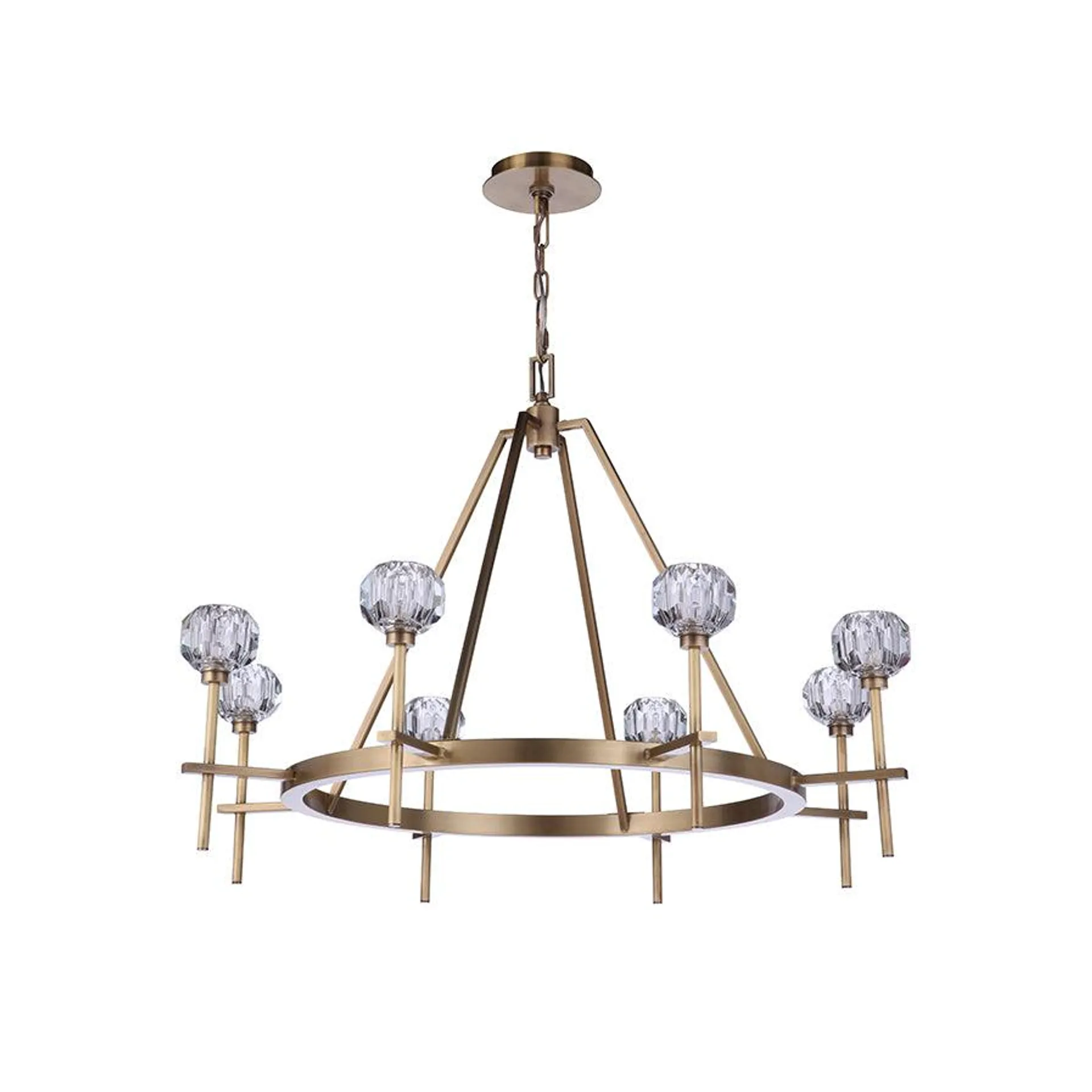 Scepter 8 Light Chandelier - Brass