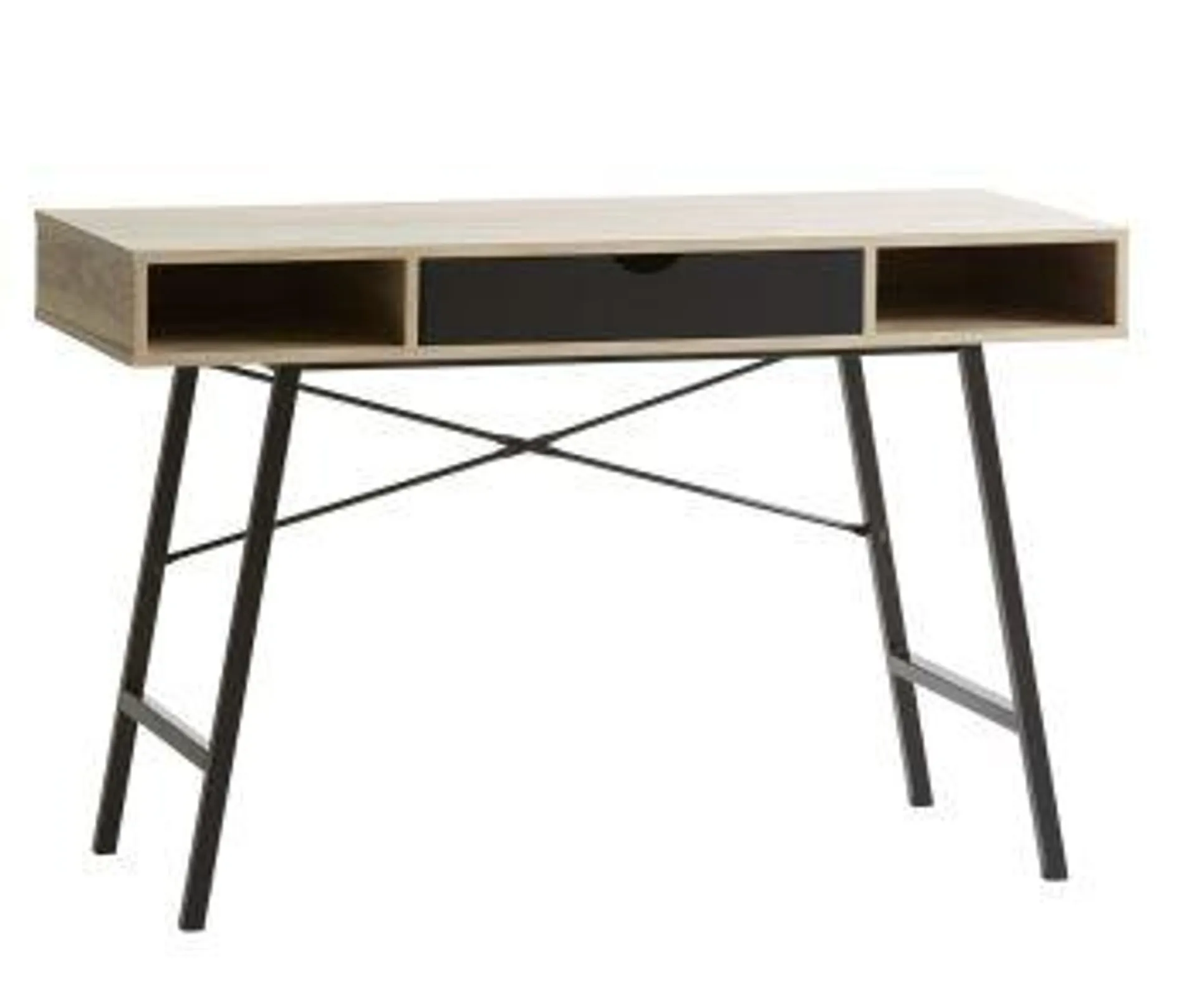Desk ABBETVED 48x120 oak/black