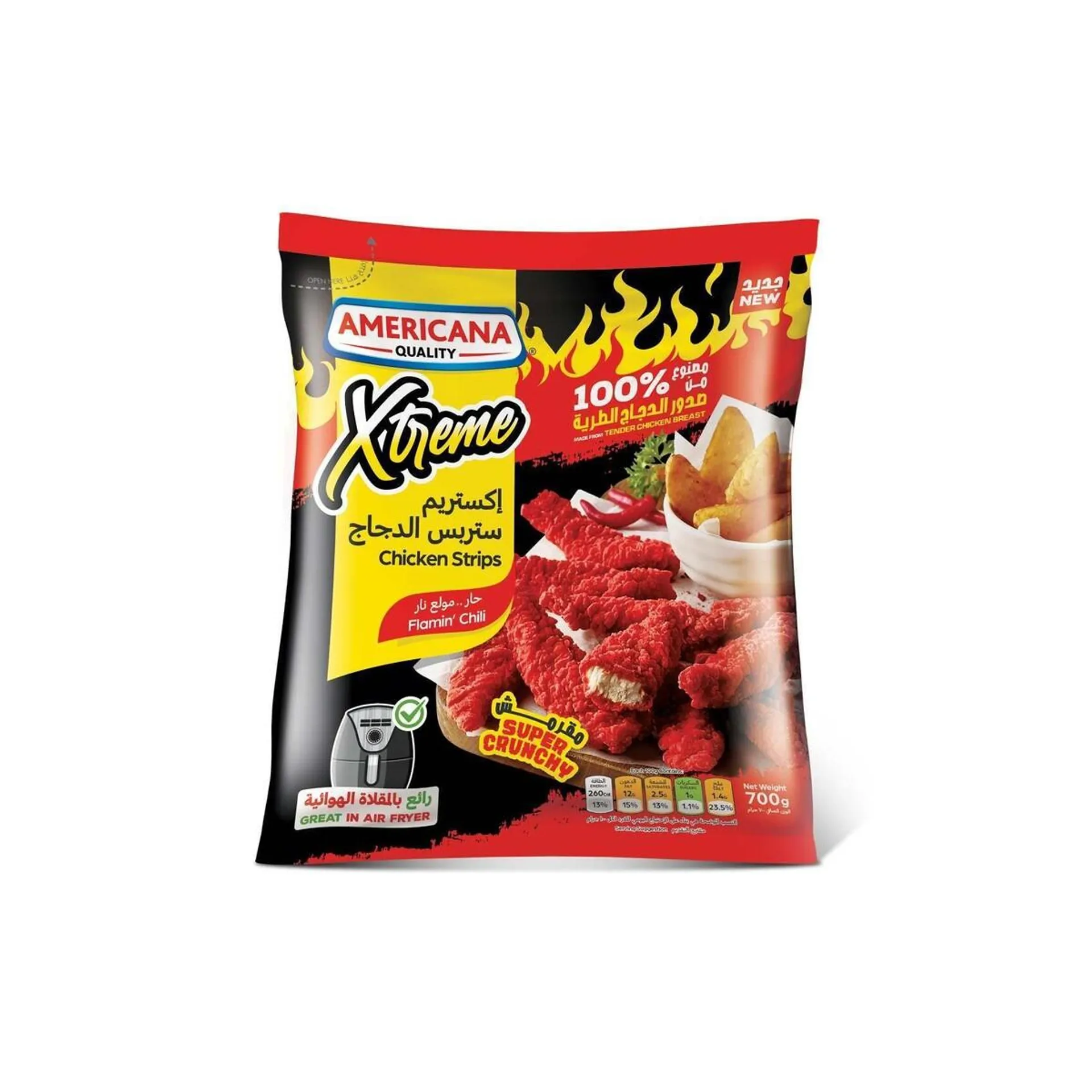 Americana Xtreme Chicken Strips Flaming 700 g