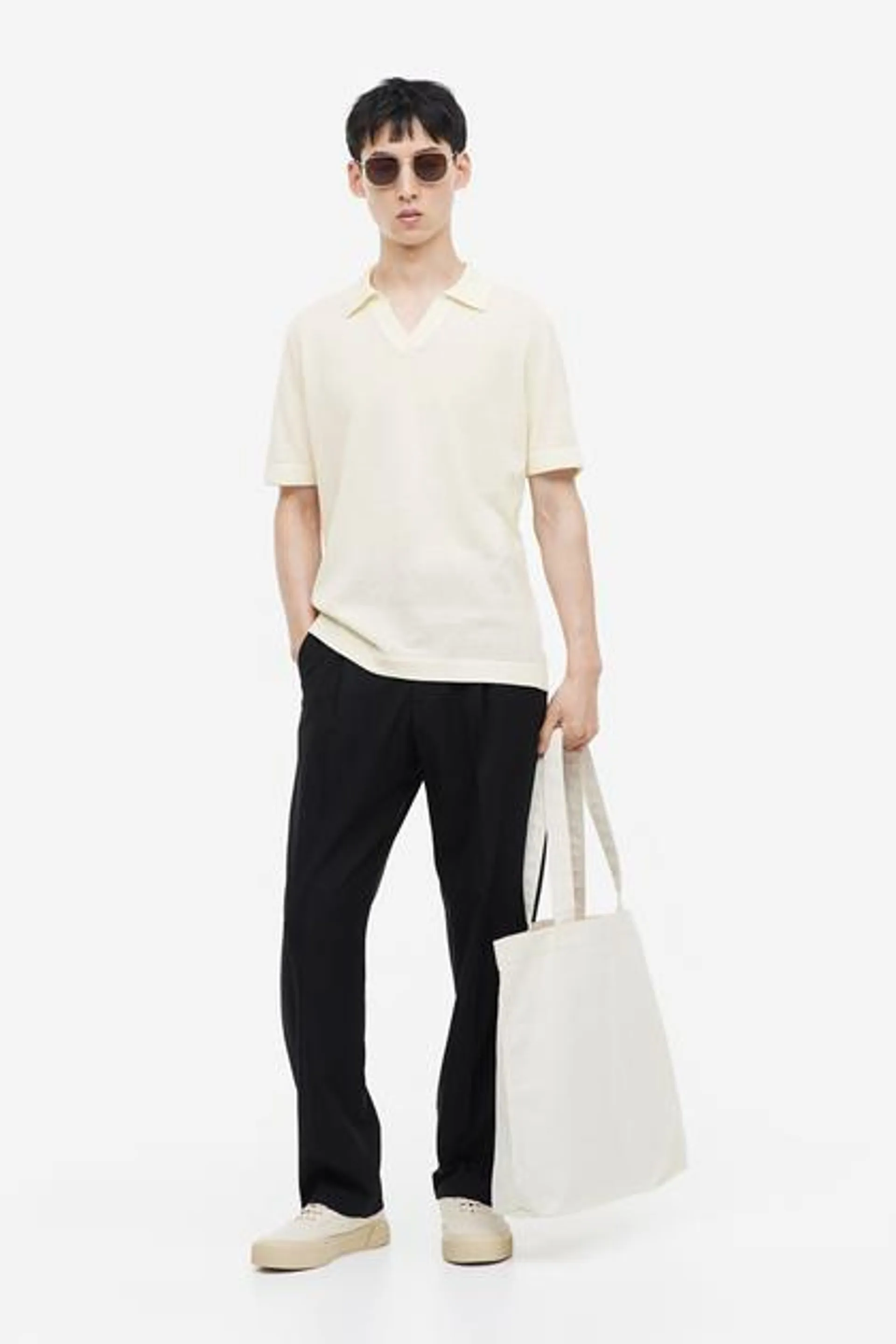 Regular Fit Linen-mix polo shirt