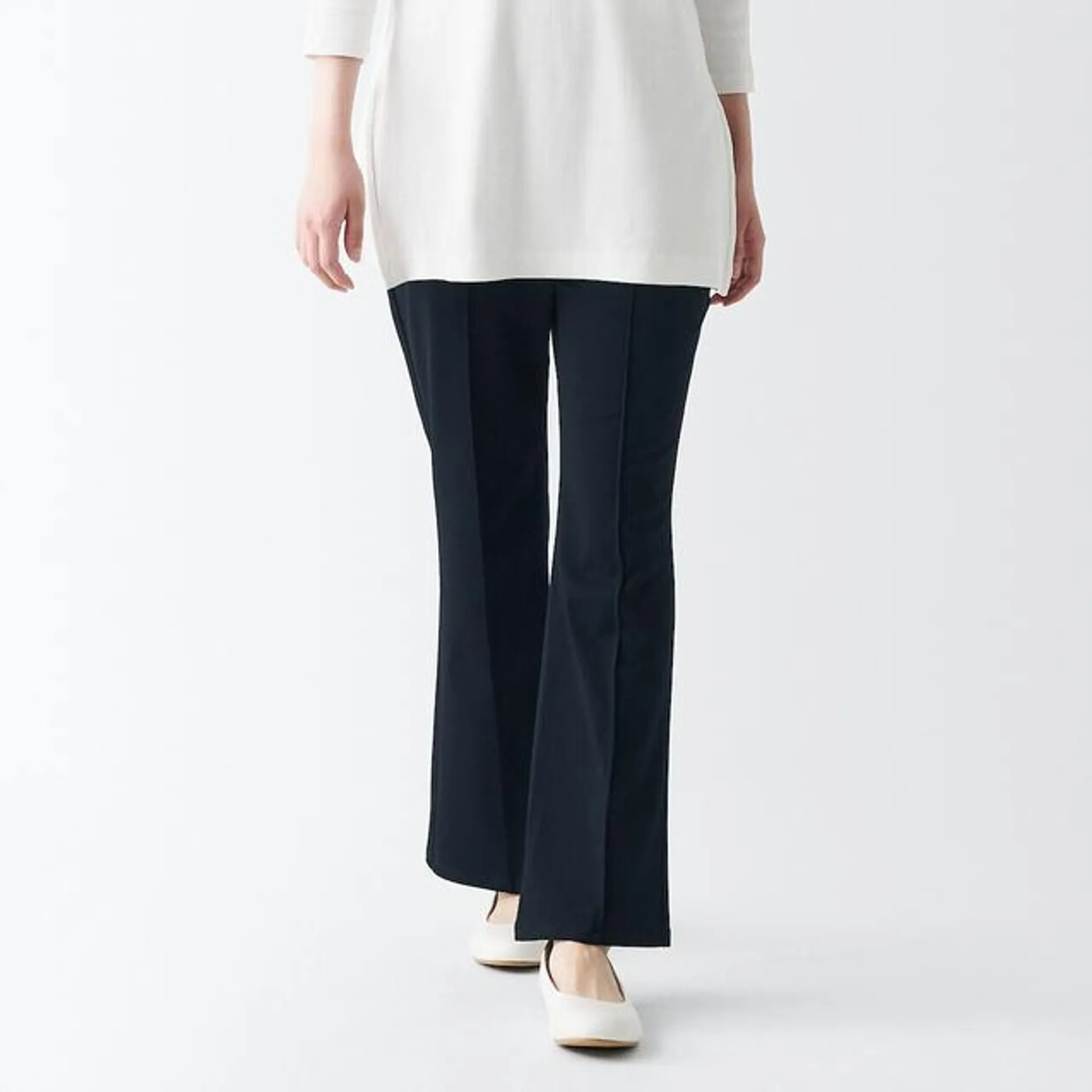 Stretch Pin Tuck Flare Leggings Pants