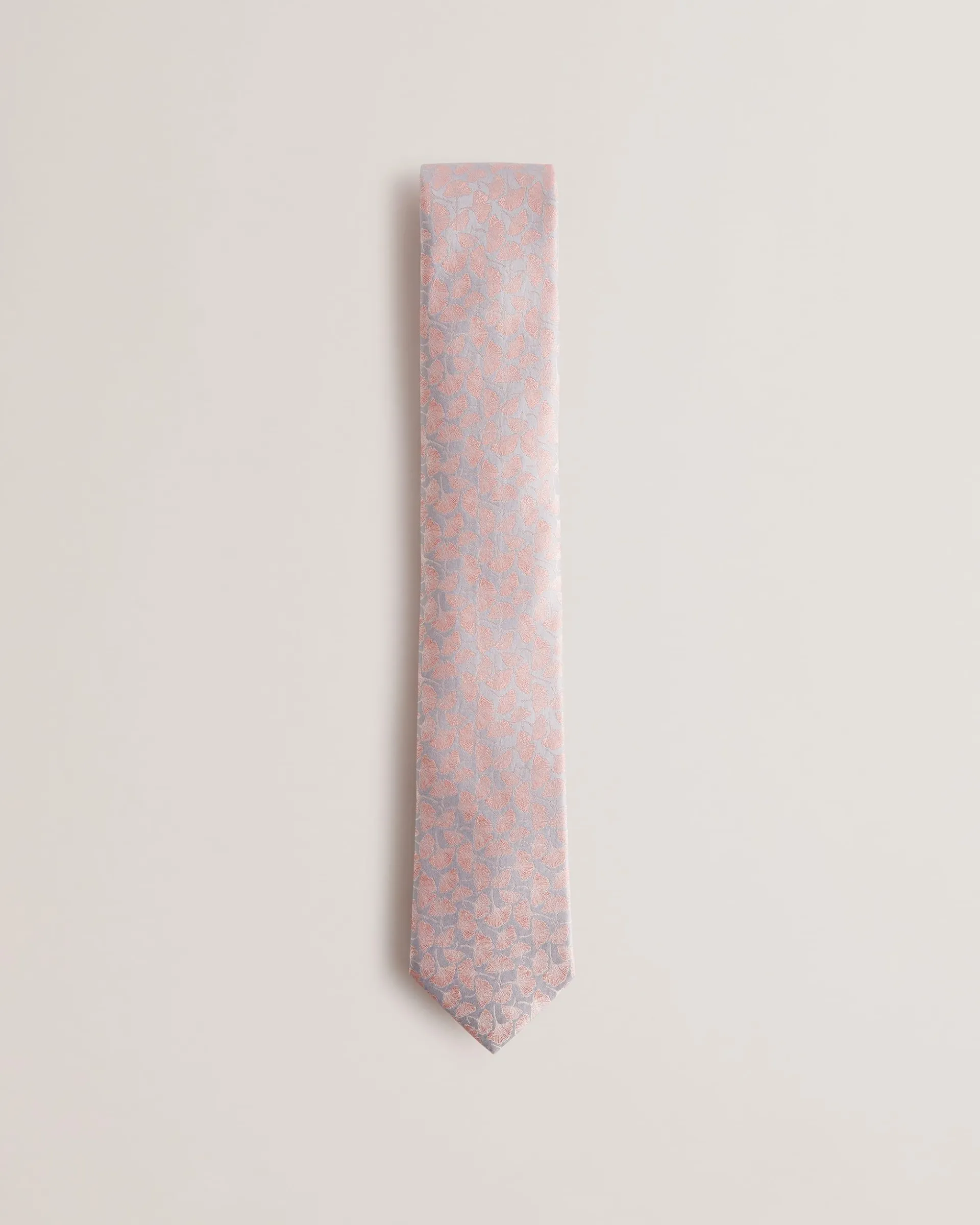 Joshyy Floral Leaf Silk Tie Pink