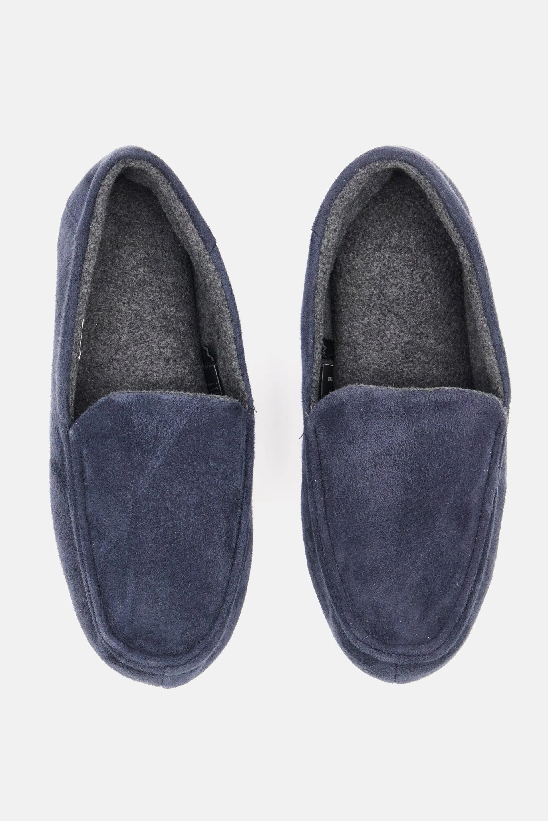 Men Velor Leather Effect Casual Shoes, Navy