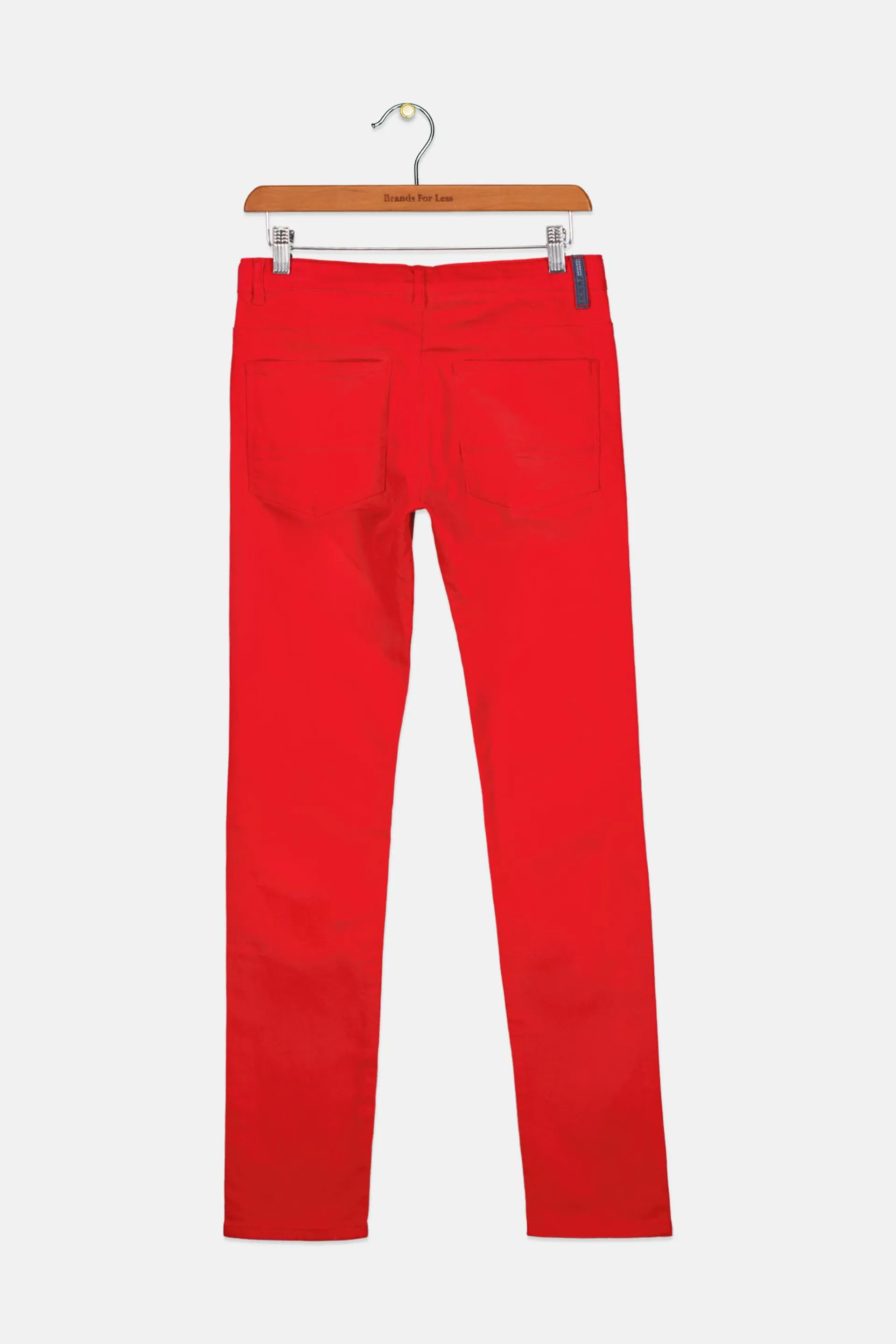 Kids Boy Slim Fit Plain Stretchable Jeans, Red