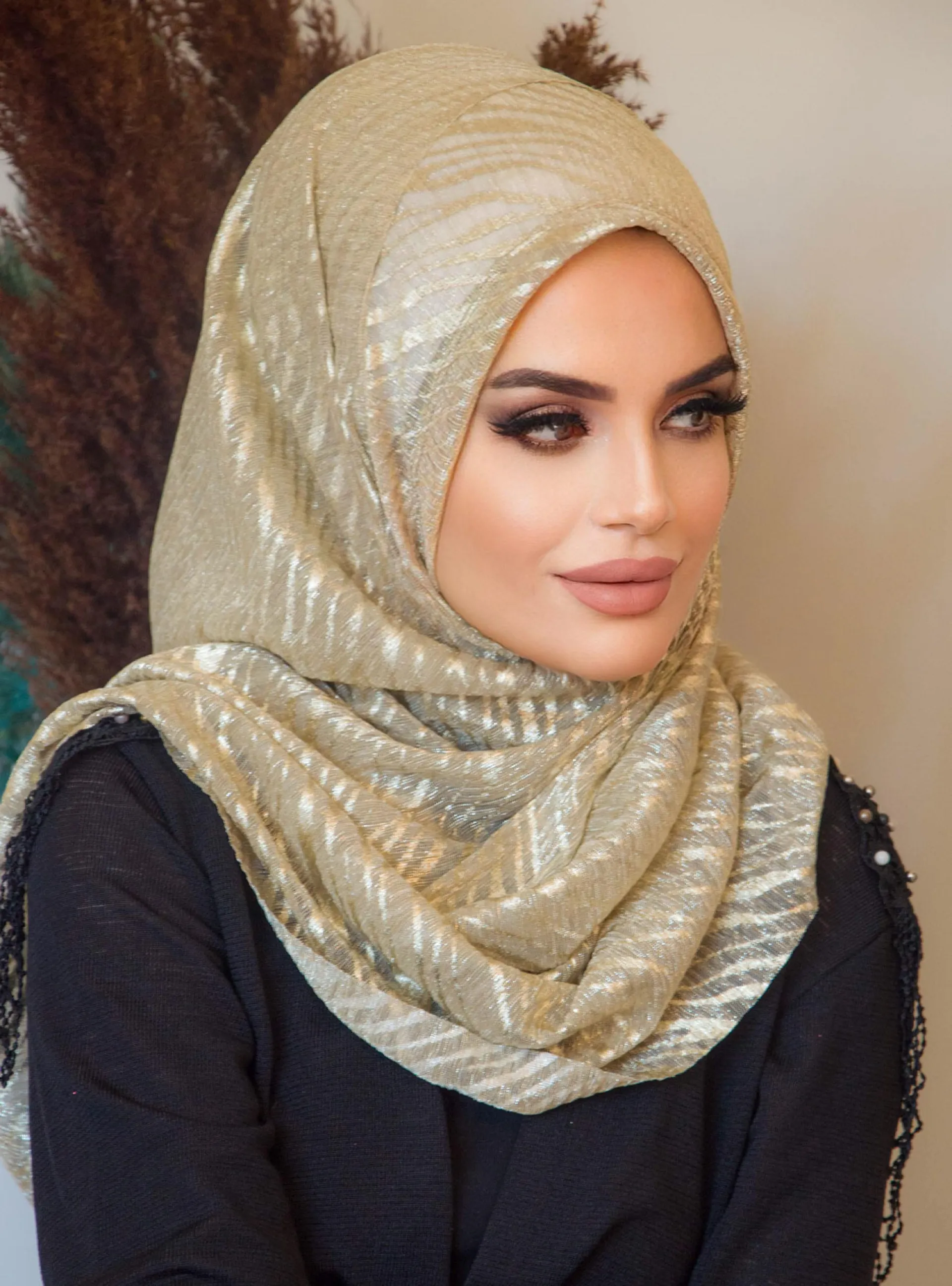 Gold - Plain - Instant Scarf
