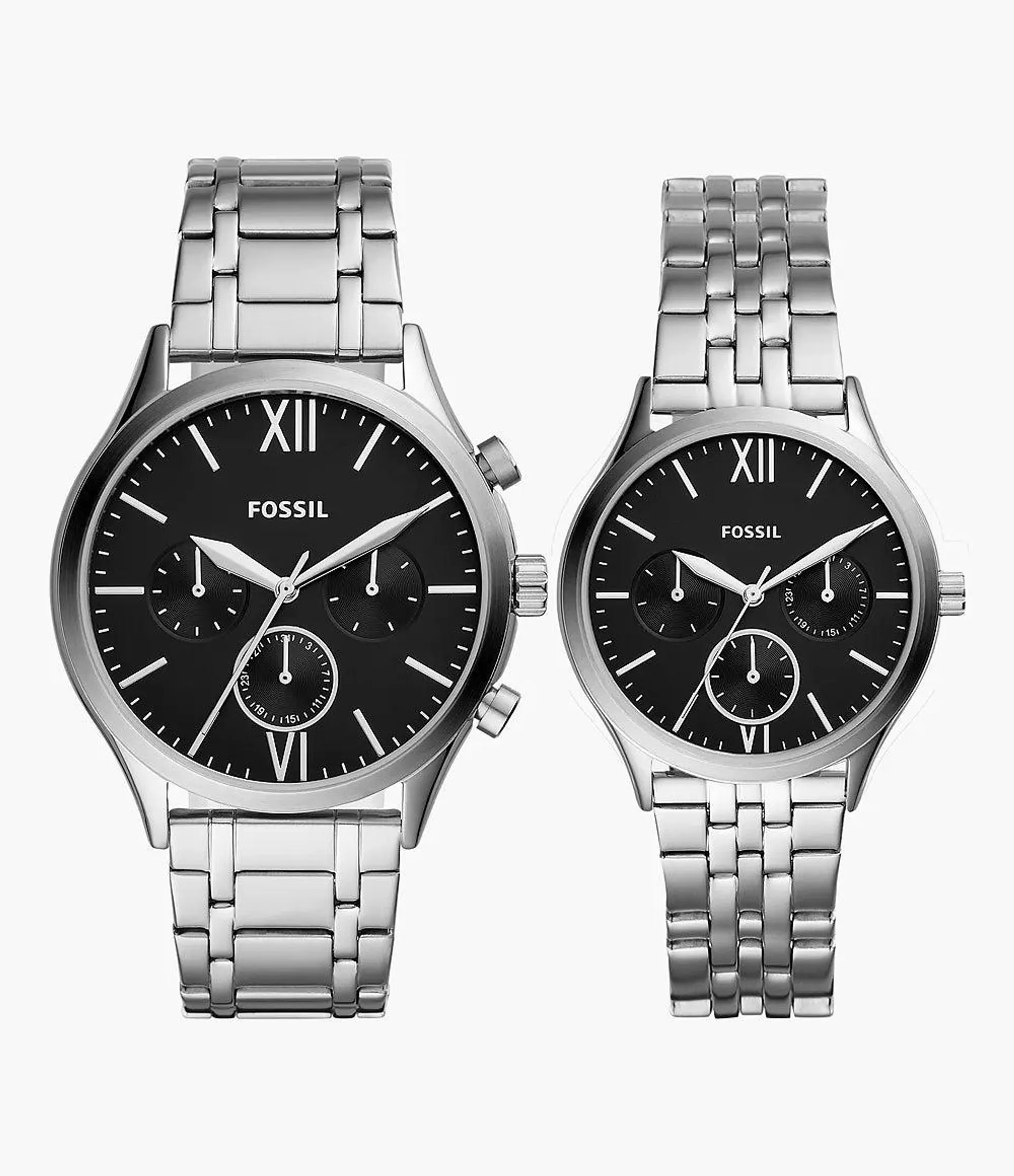 Fossil Couple Set His Her Stainless Steel Watches - BQ2469SET