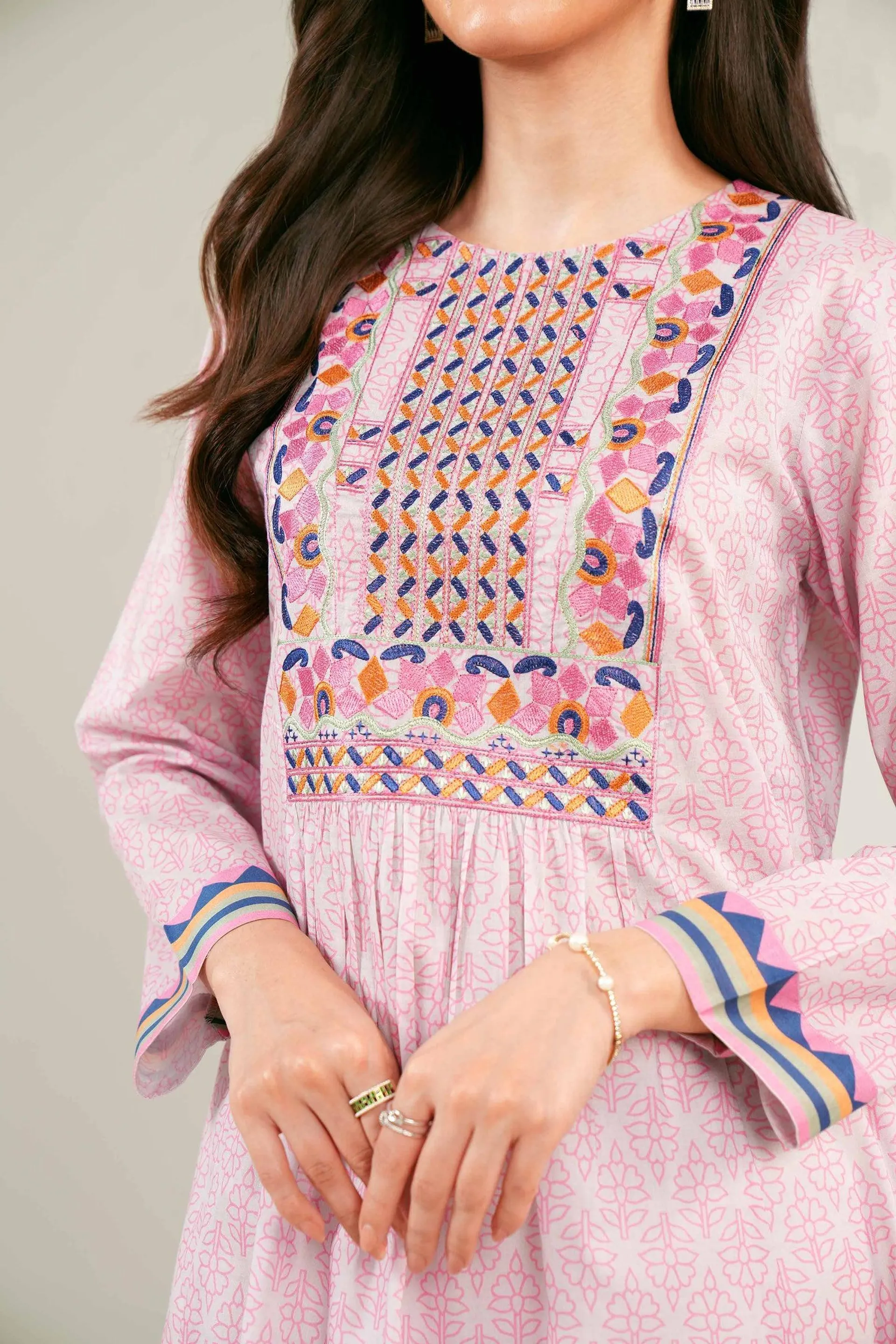 Printed Embroidered Shirt - PE24-327