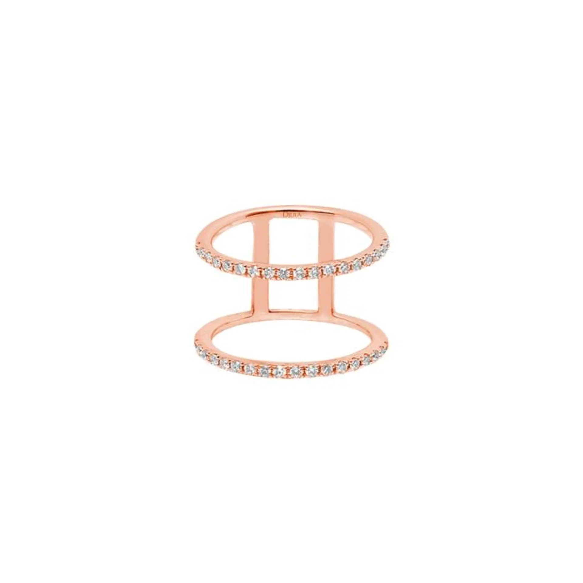 Djula Graphique Diamond Double Band Phalanx Ring in 18K Gold