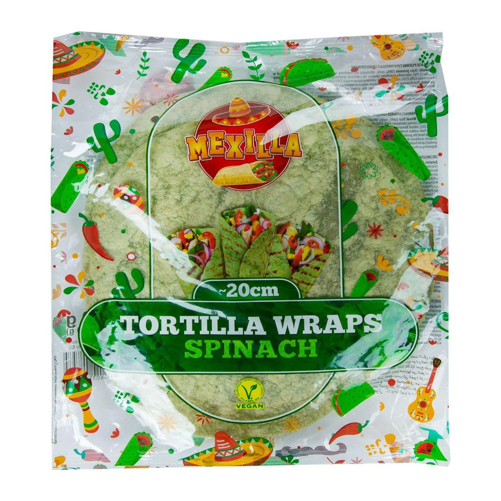 Mexilla Spinach Tortilla Wraps 400 g