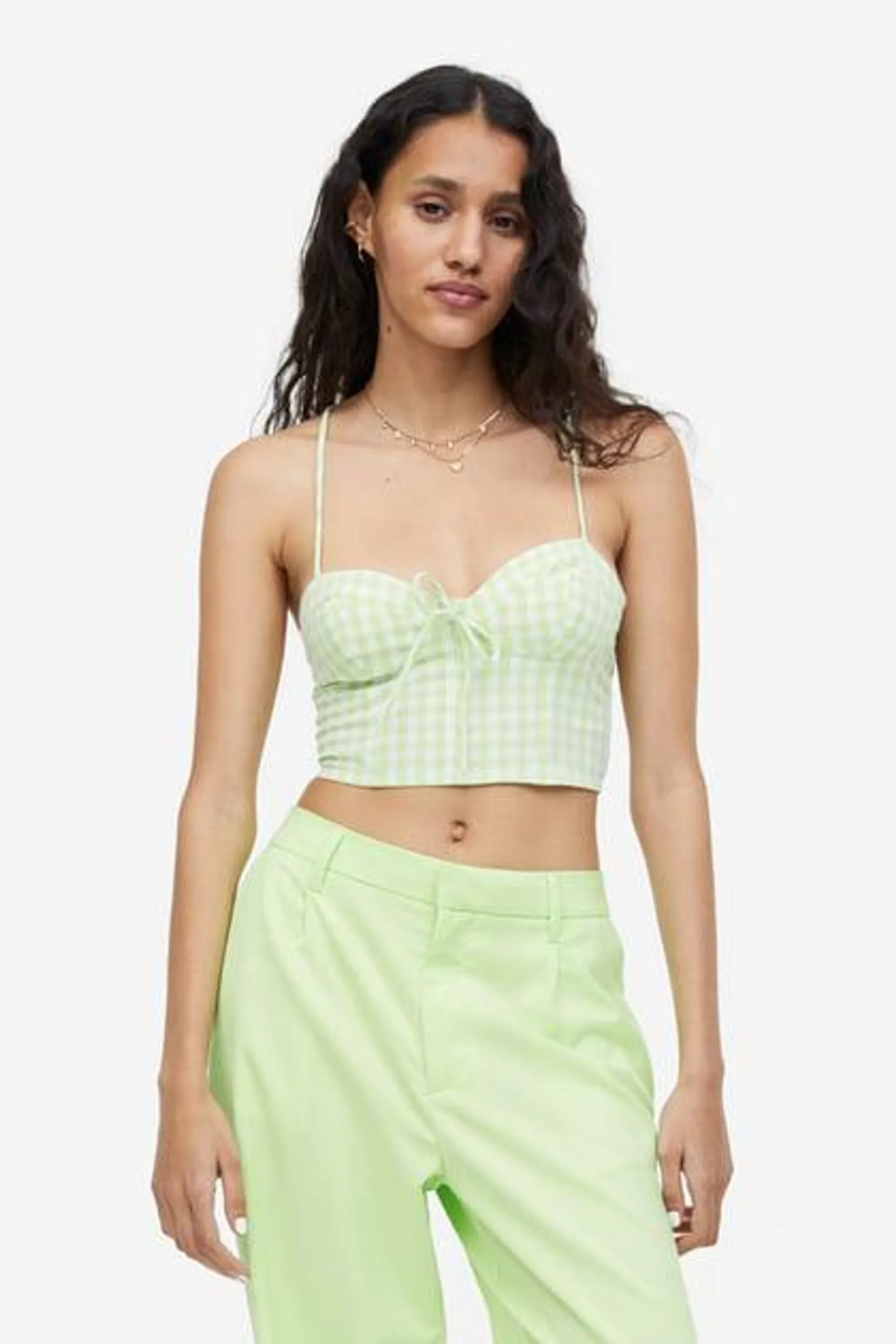 Cropped bustier top