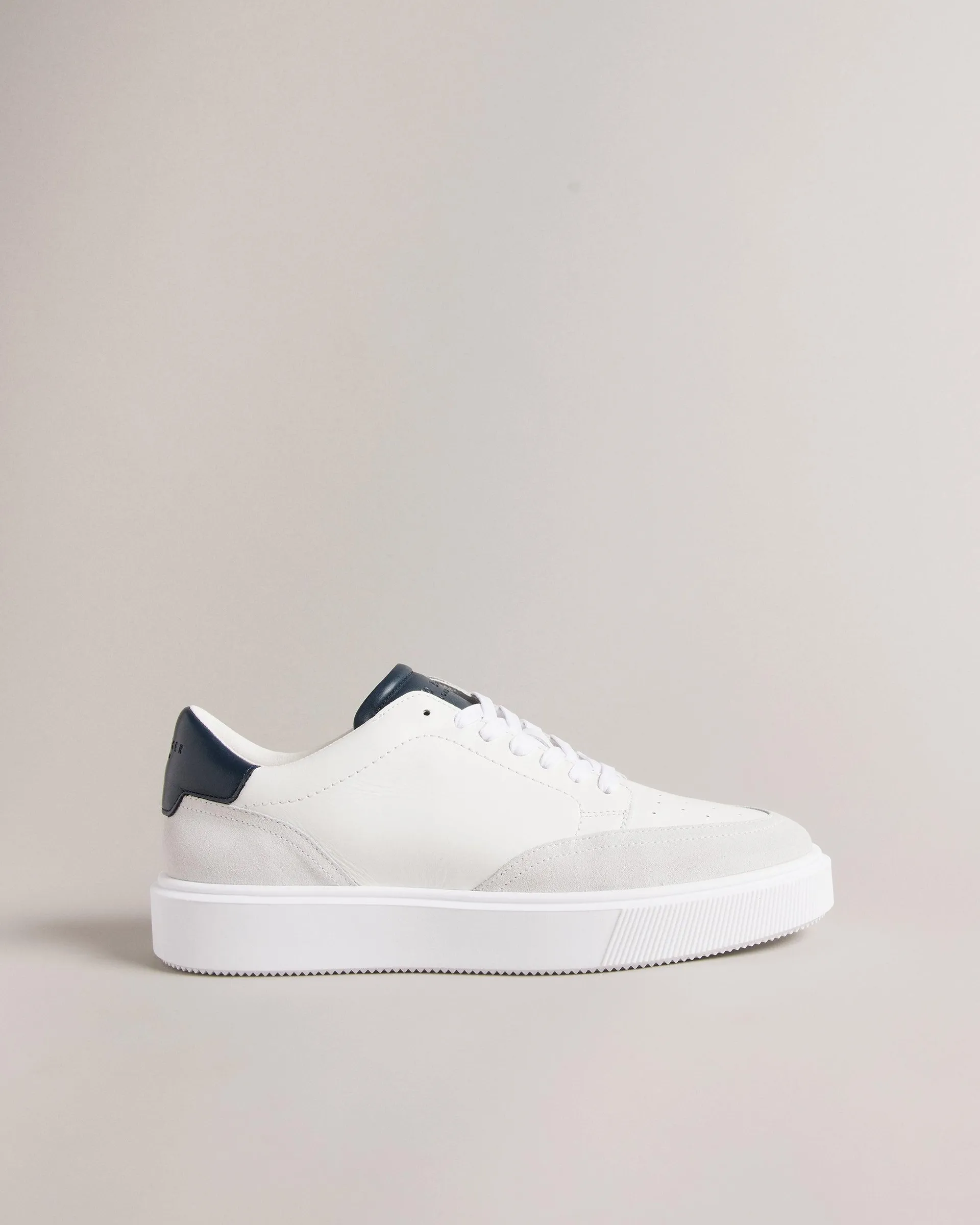 Inflated Sole Leather And Suede Trainers