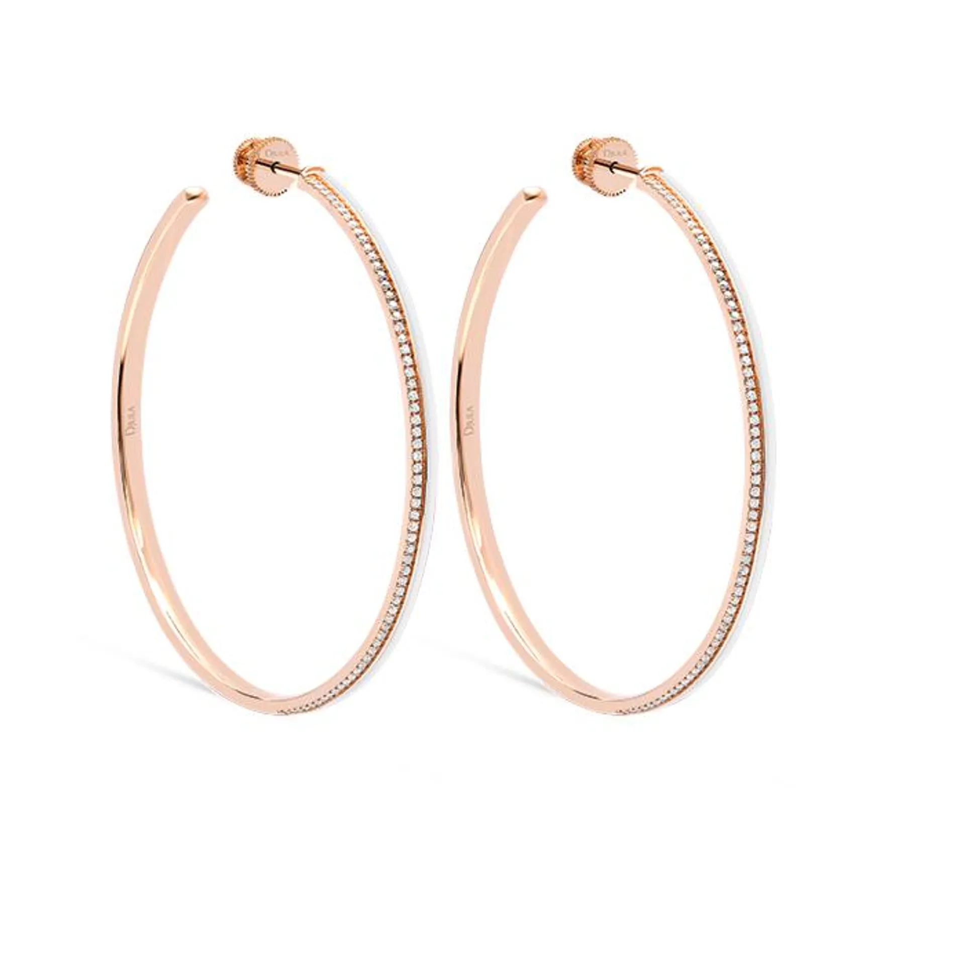 Djula Double C Art Deco Diamond Hoops Earrings