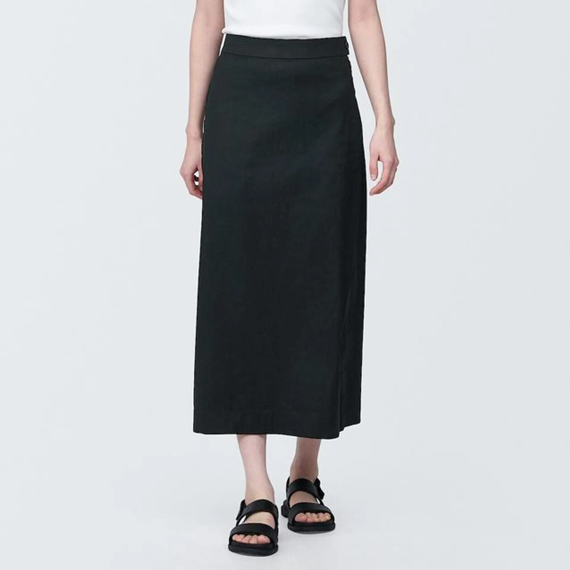 Hemp Blend Stretch Straight Skirt