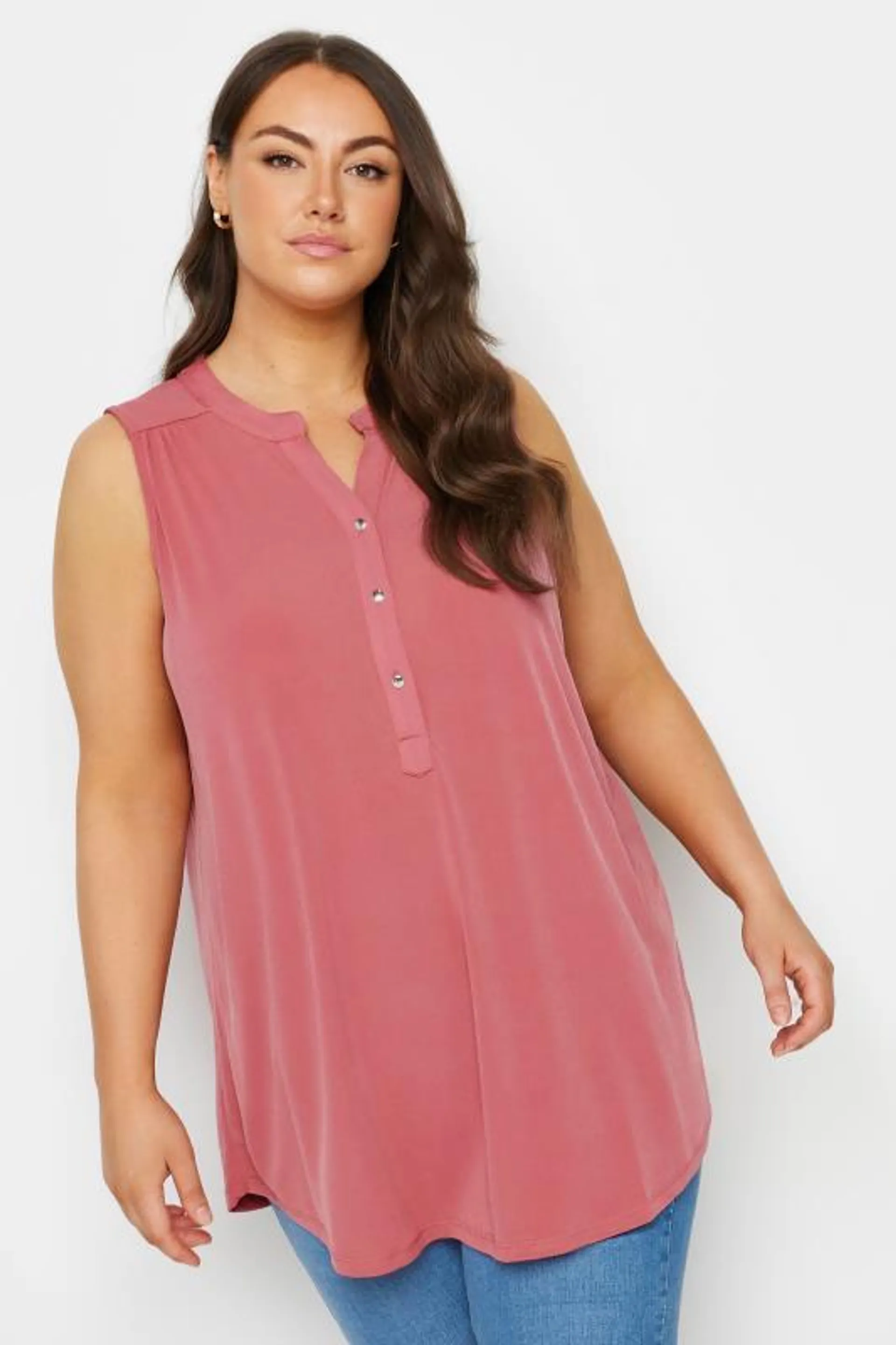 YOURS Curve Pink Sleeveless Blouse