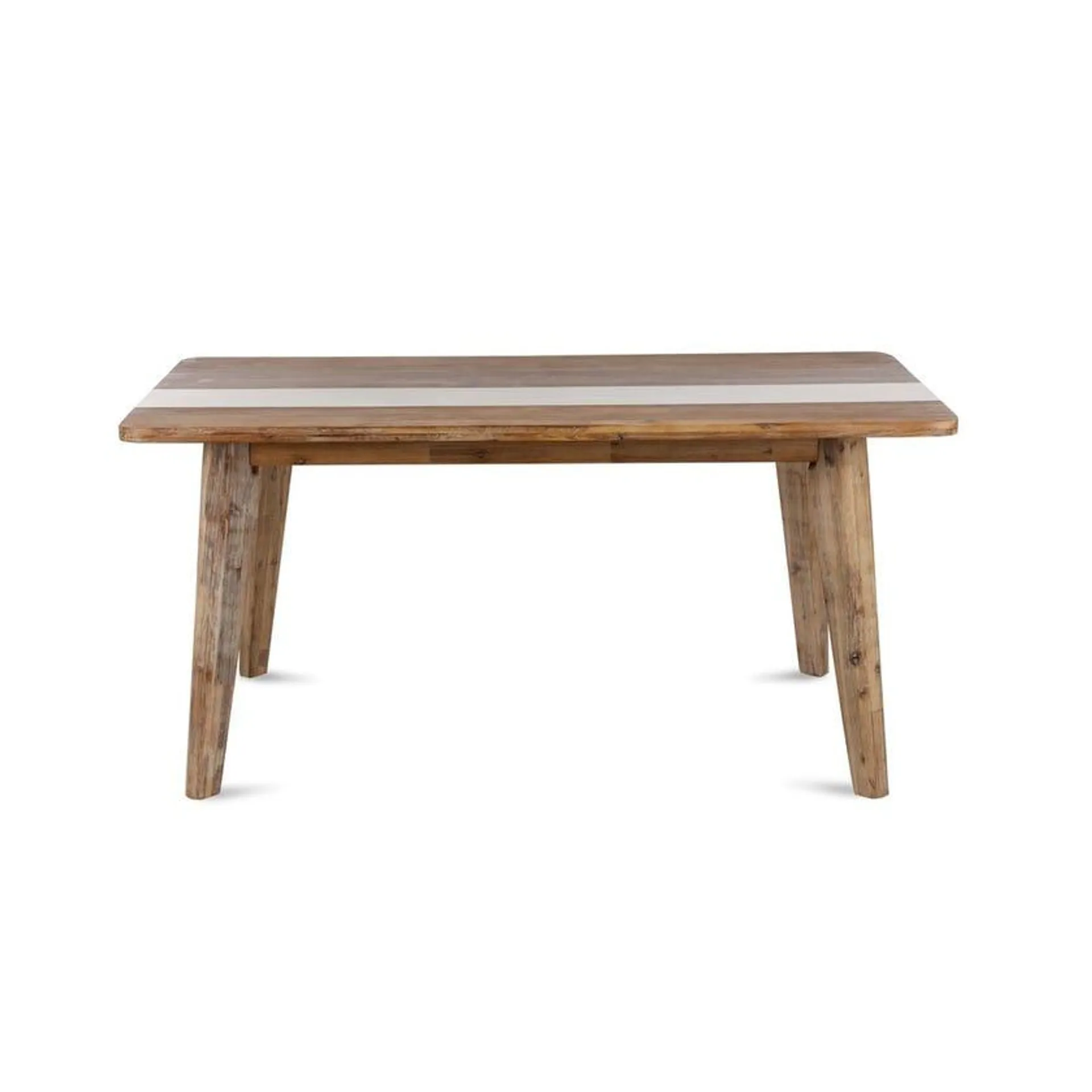 Ella 6-Seater Dining Table, Natural & White - 160x75 cm