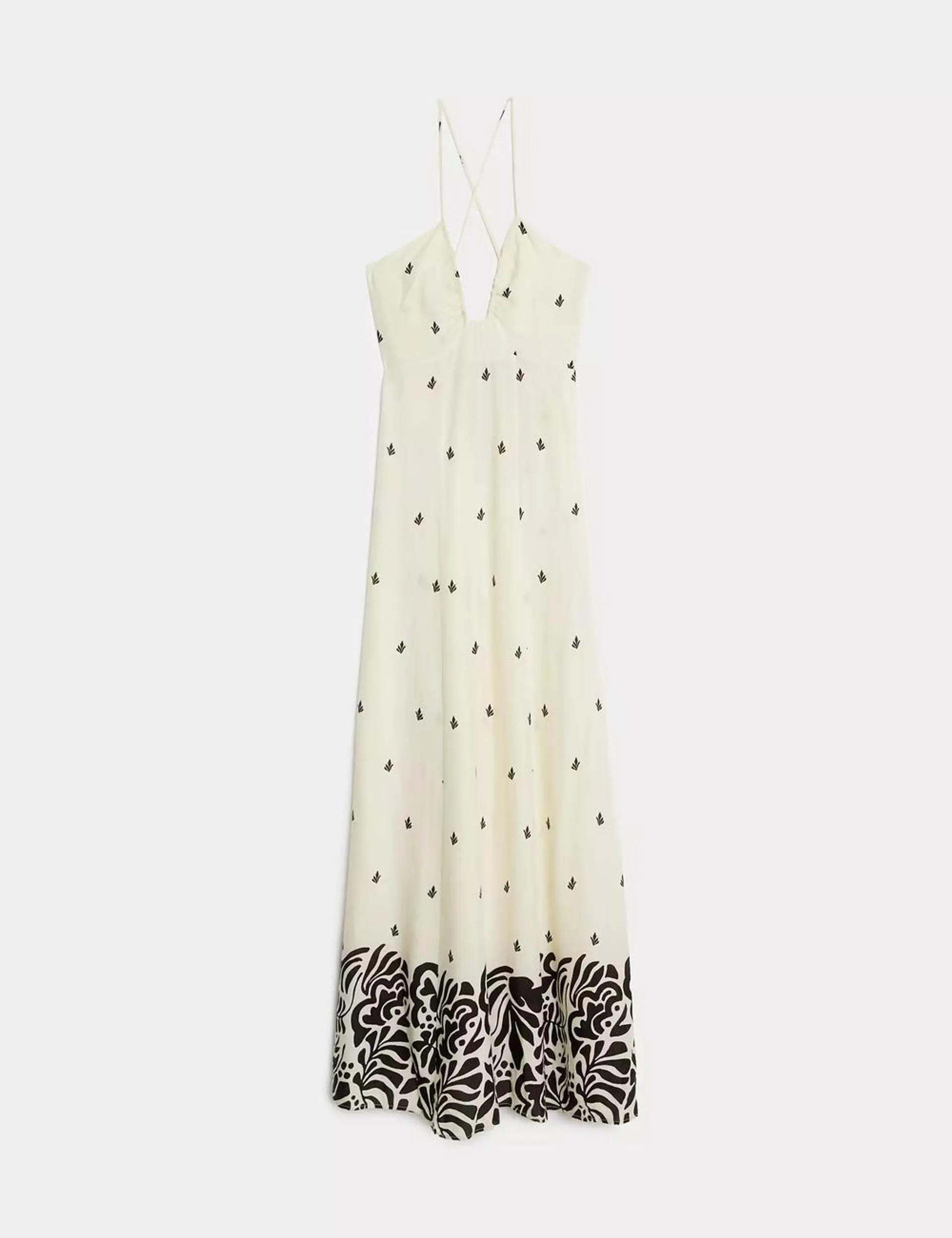 Printed Halter Neck Maxi Beach Dress