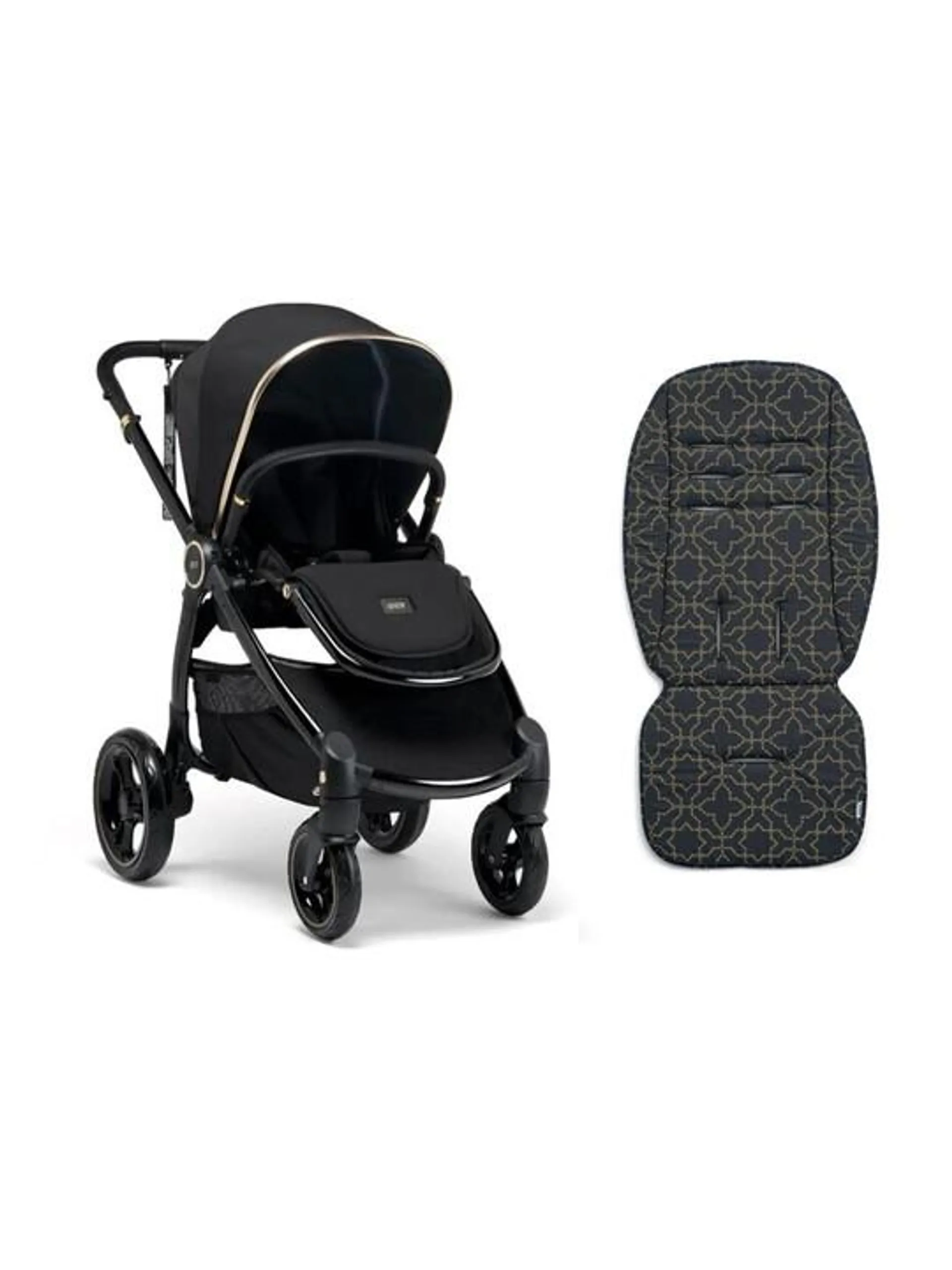 Ocarro Black Diamond Pushchair with Mashrabiya Luxe Memory Foam Liner