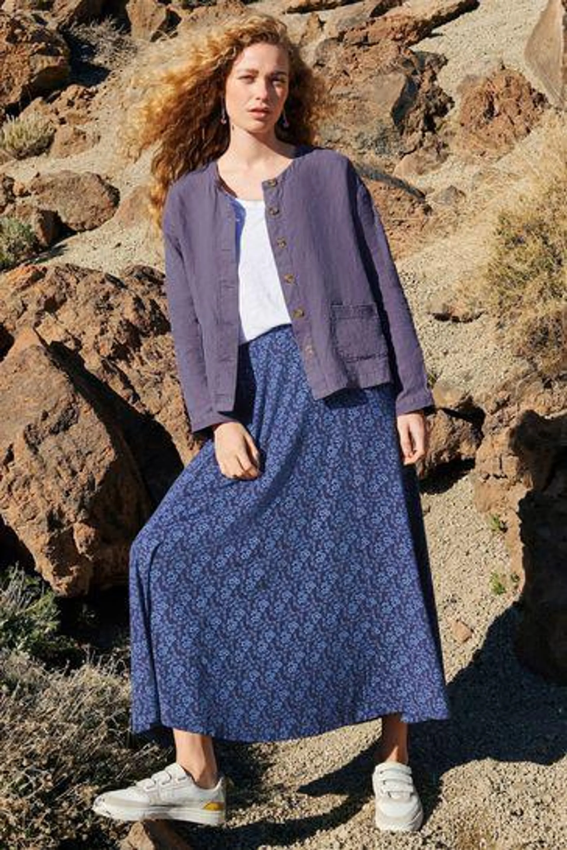 White Stuff Blue Jada Eco Vero Maxi Skirt