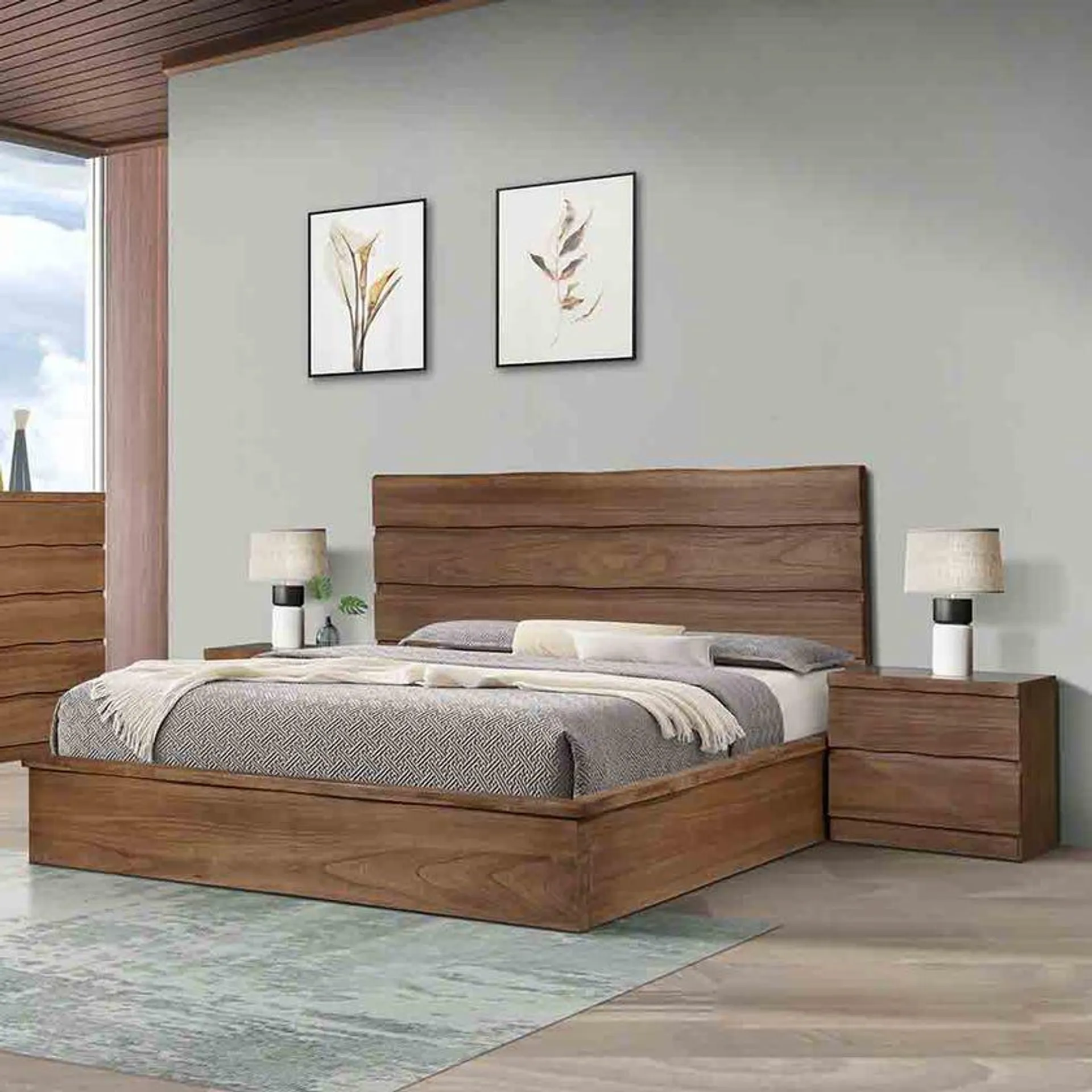 Raphael King-Sized Bed, Mindi Oak - 180x200 cm